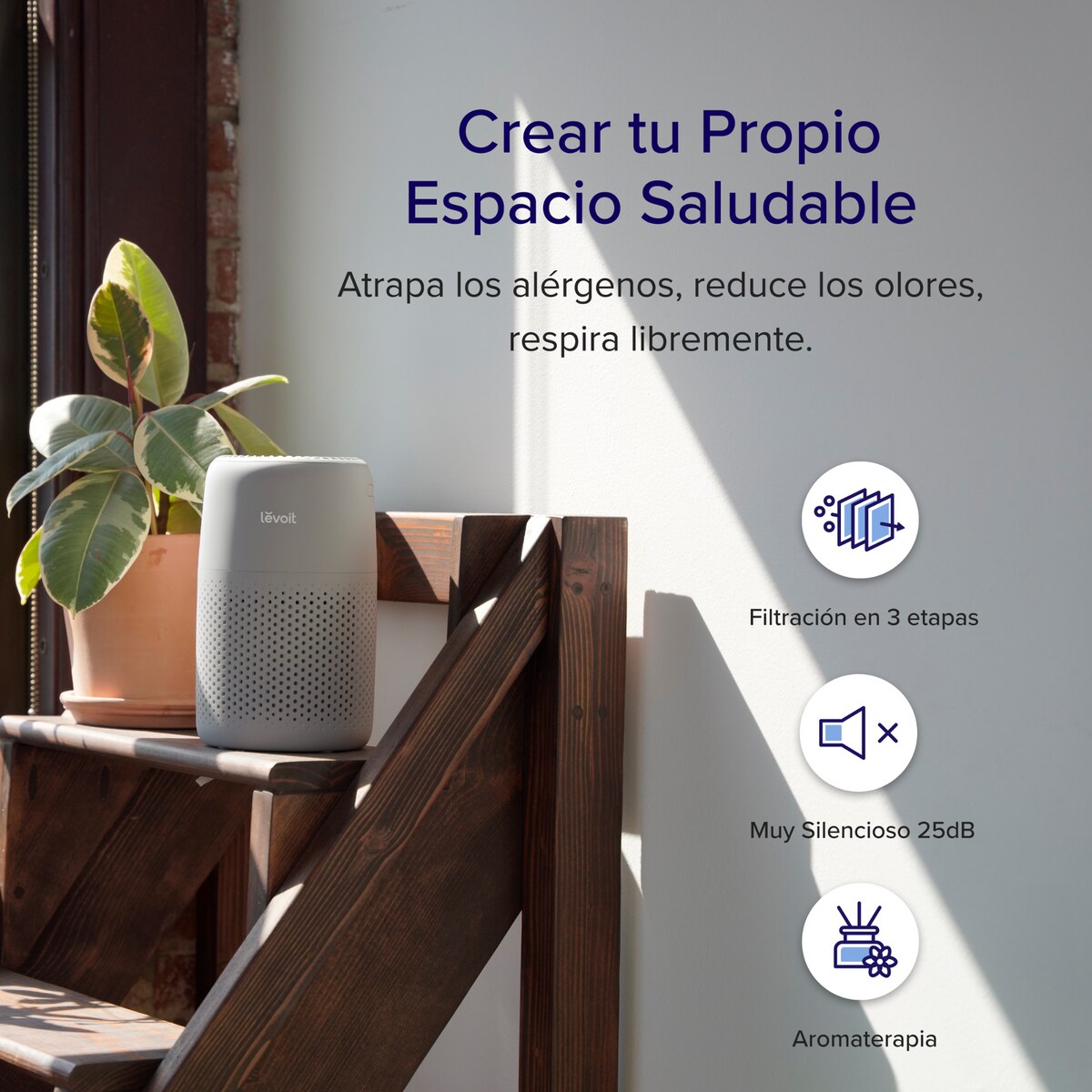 Purificador de ar ultrassilencioso Levoit Core Mini Pro com aromaterapia Cinzento-2