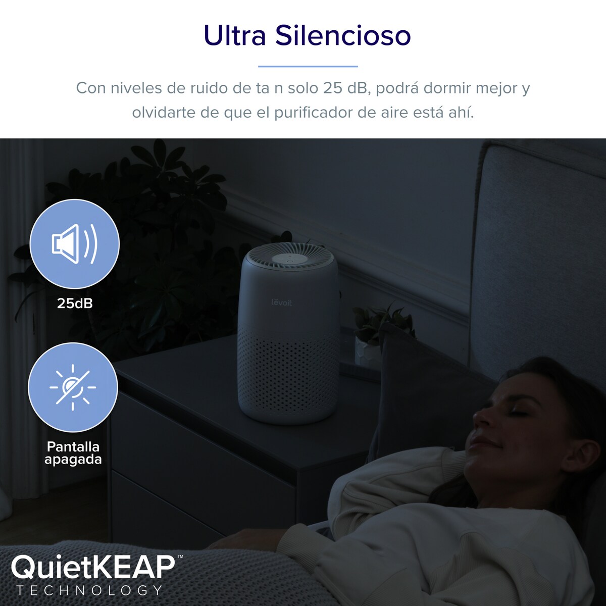 Purificador de ar ultrassilencioso Levoit Core Mini Pro com aromaterapia Cinzento-5