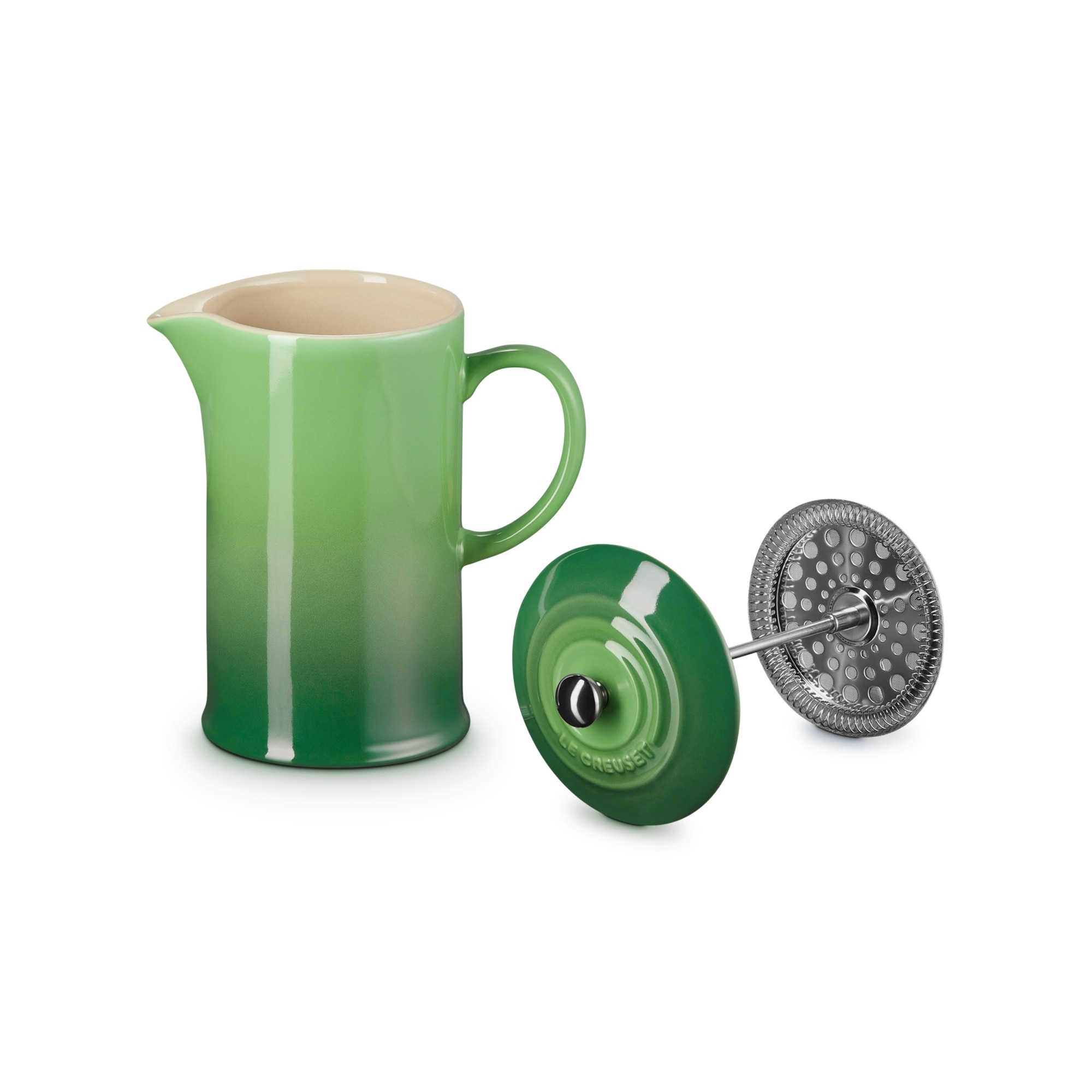 Cafeteira de prensa de cerâmica de grés Le Creuset Verde-4