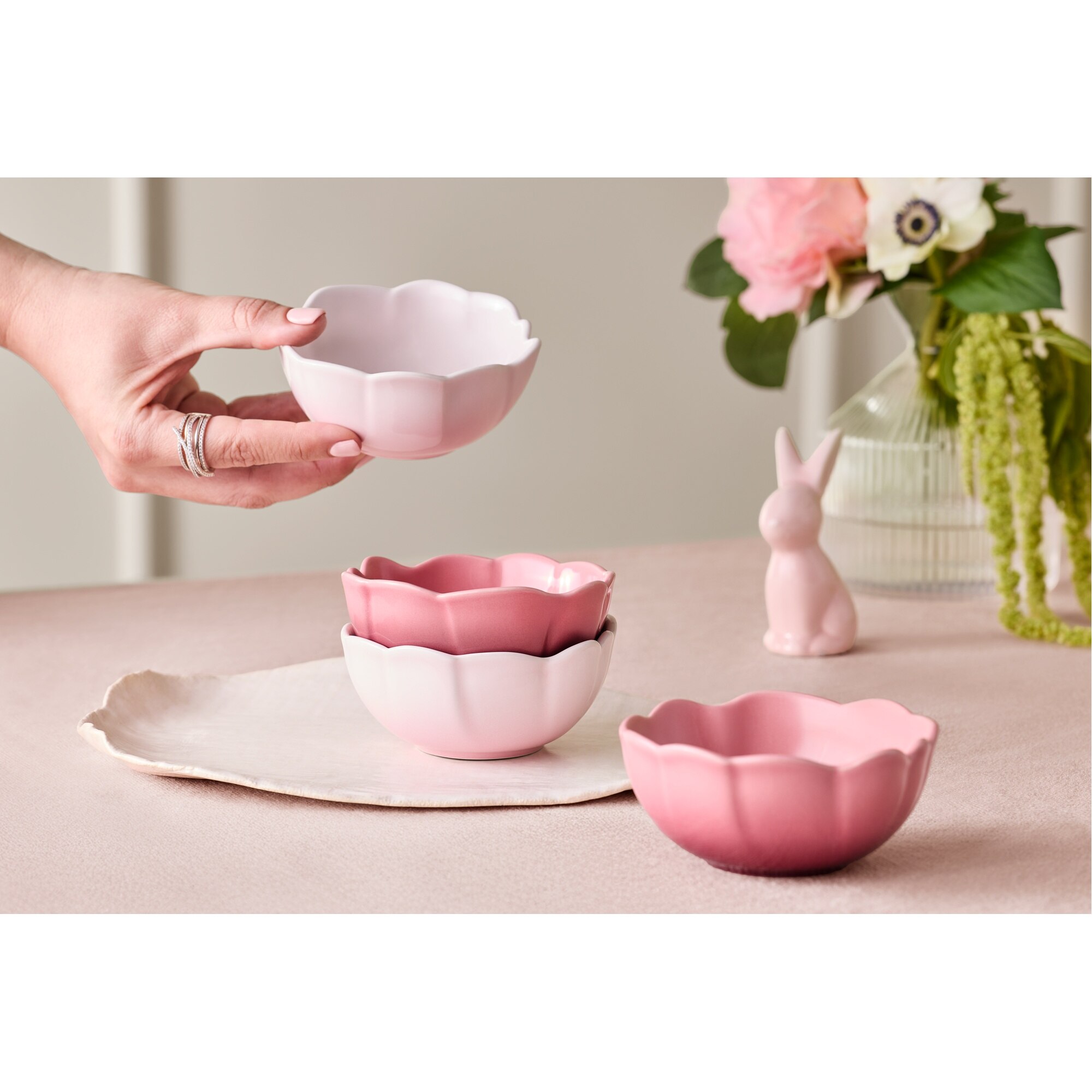 Set 4 Tigelas Pétala Le Creuset Rosa-4