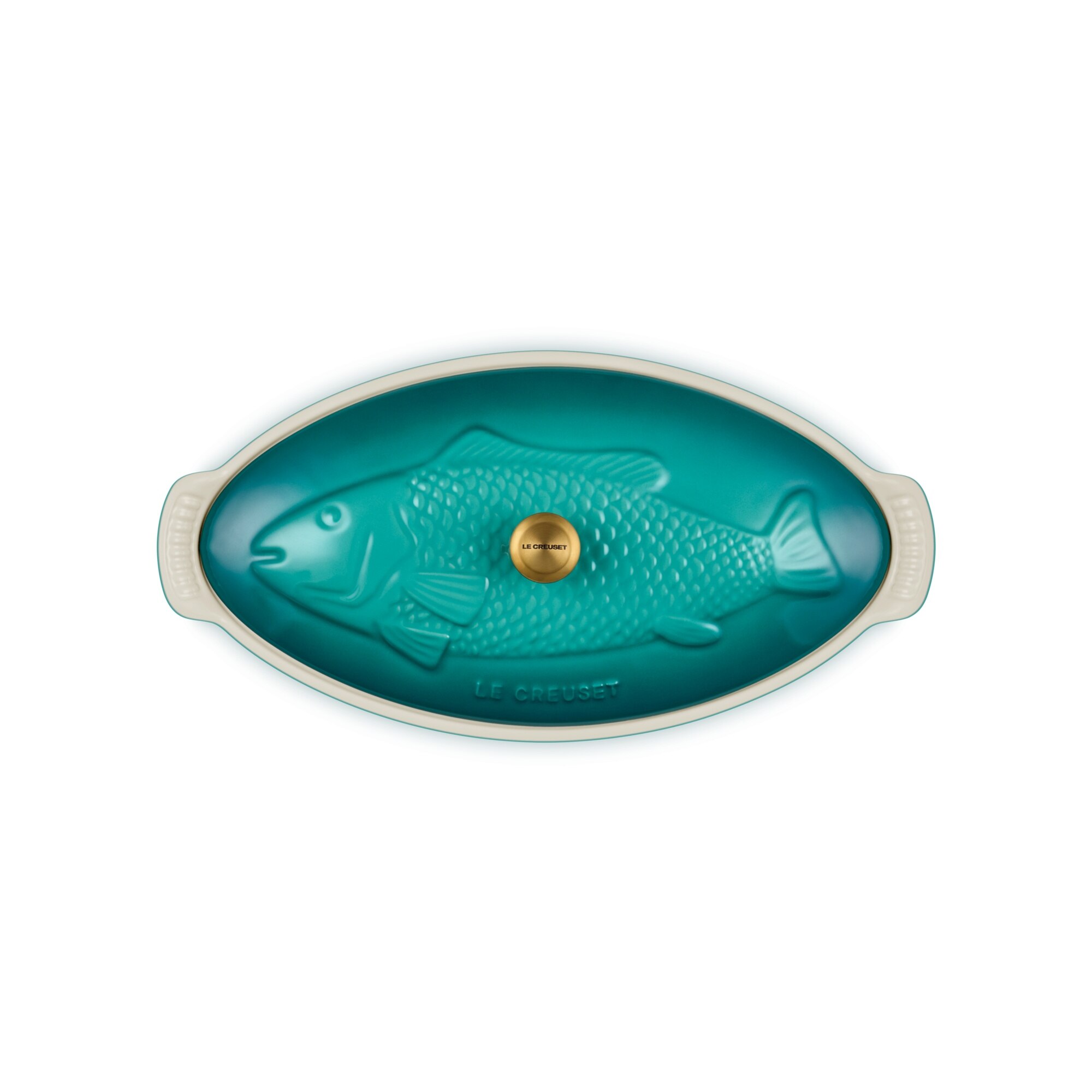 Travessa para peixe oval Heritage com tampa Le Creuset Azul Pacífico-3