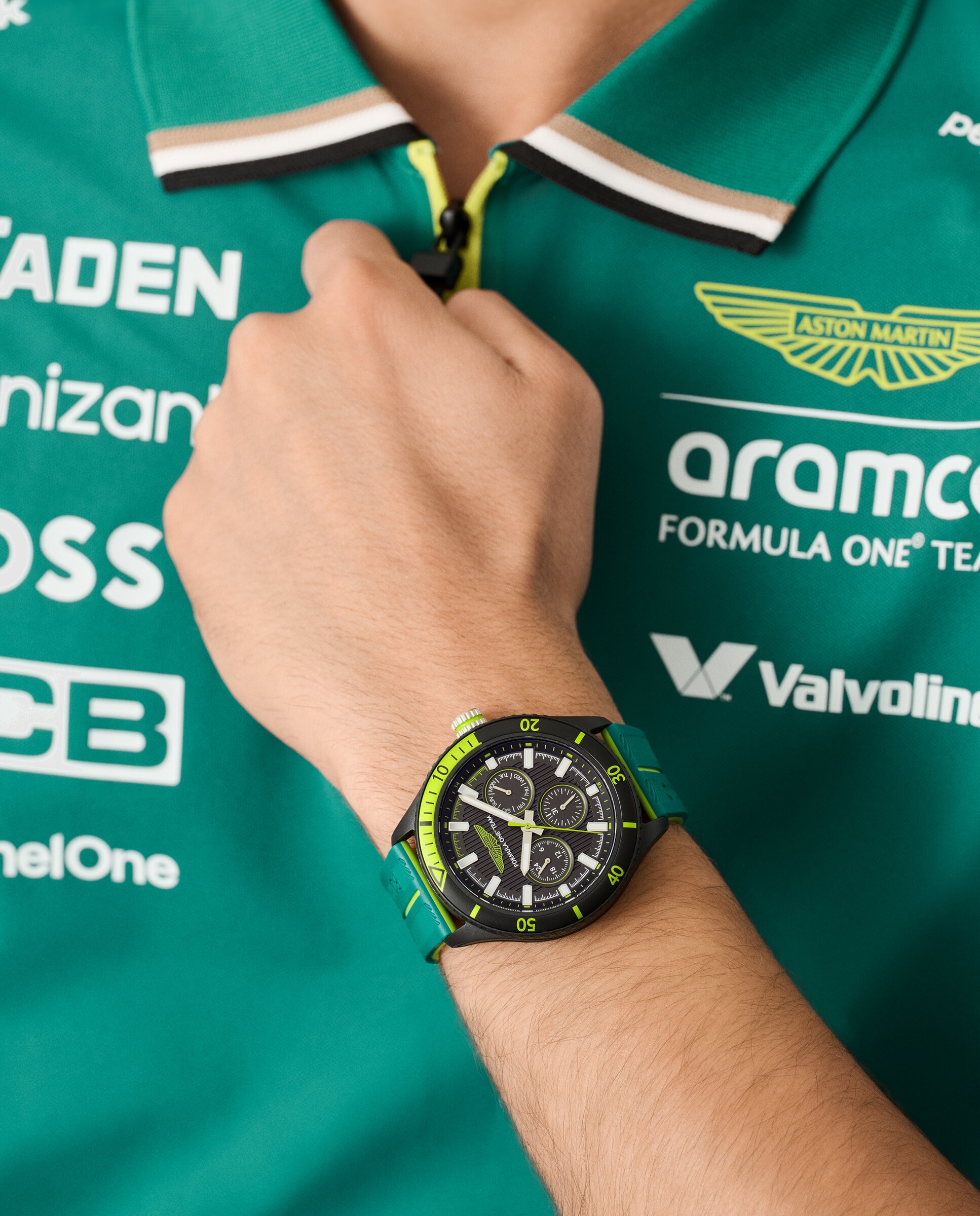 Relógio Pitw Formula 1 Mtfp1f501 de Silicone e Bracelete Verde Verde-5