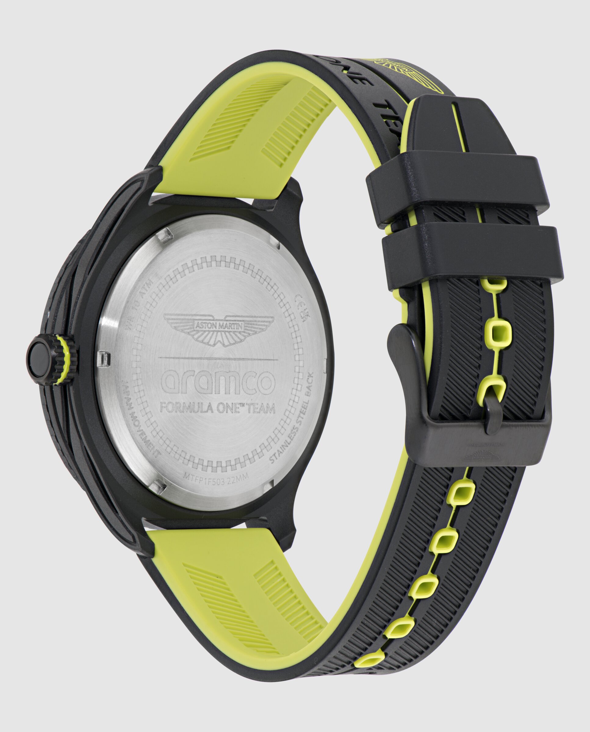 Relógio Pitw Formula 1 Mtfp1f503 de Silicone e Bracelete Preta Preto-3