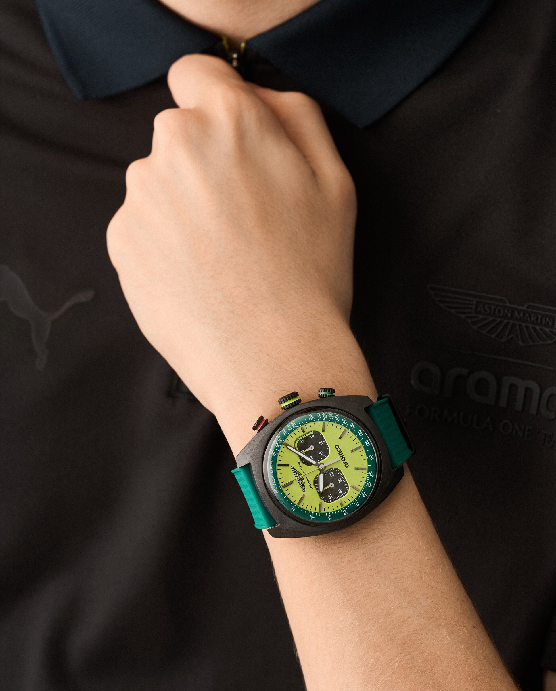Relógio Dwf Formula One Team Mtfd2f603 de Silicone Verde-3
