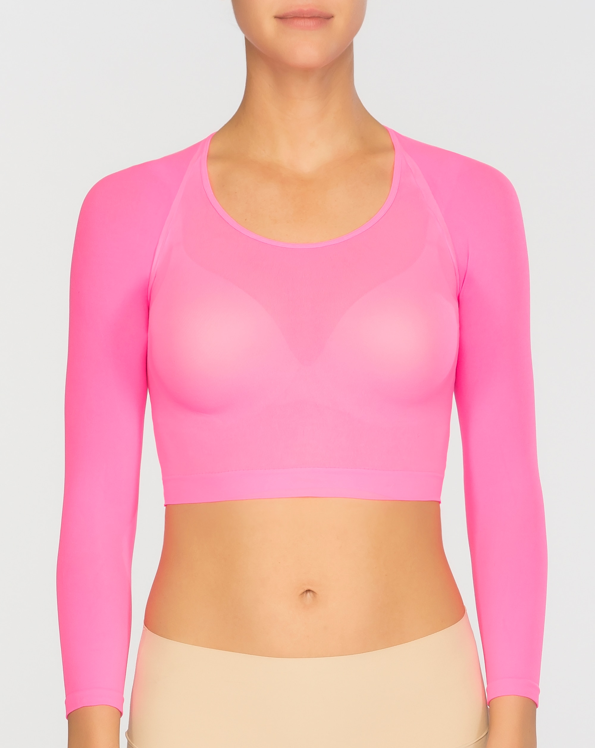 T-shirt Interior Básica Curta de Malha Semitransparente Preto brilhante-1