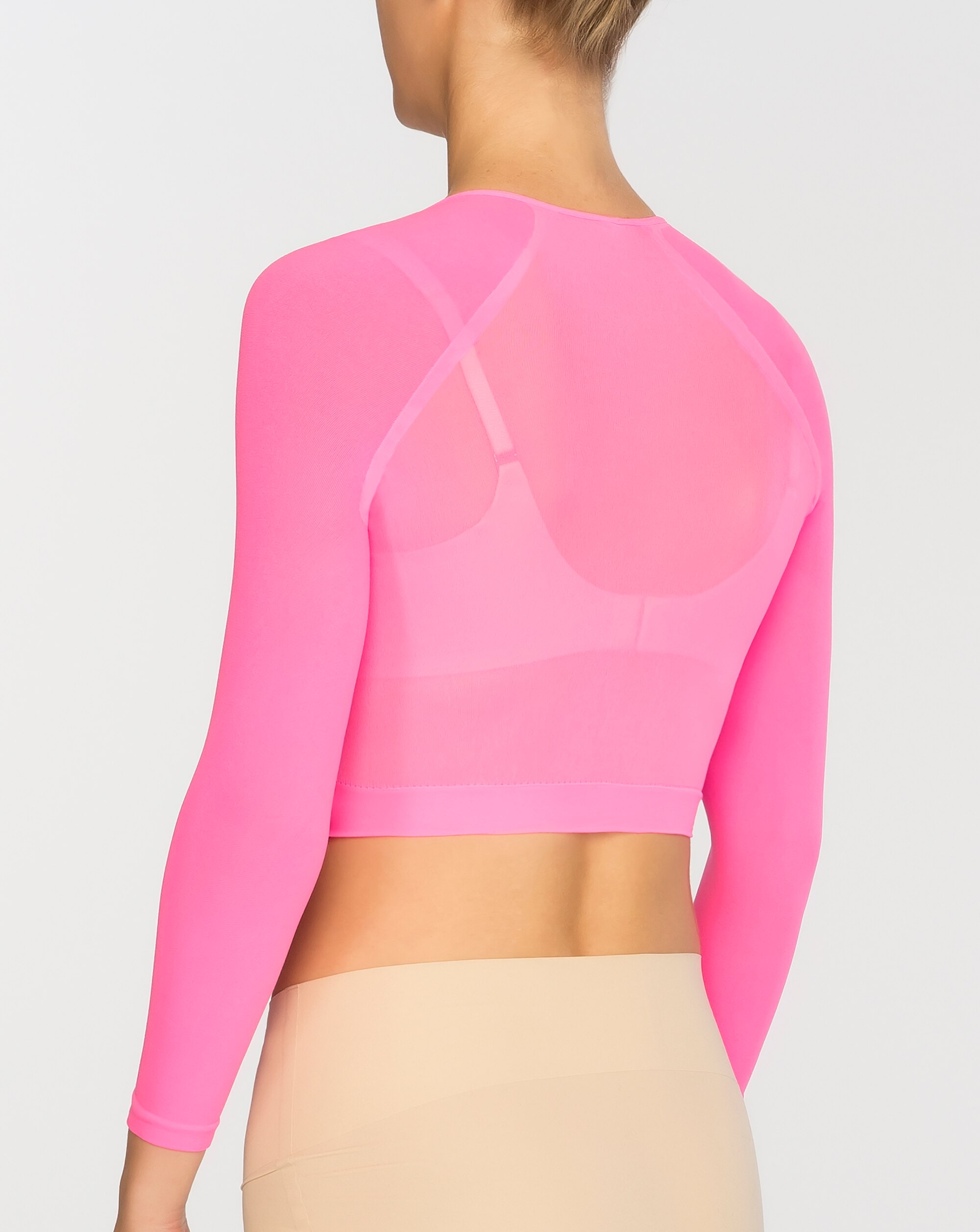 T-shirt Interior Básica Curta de Malha Semitransparente Preto brilhante-2