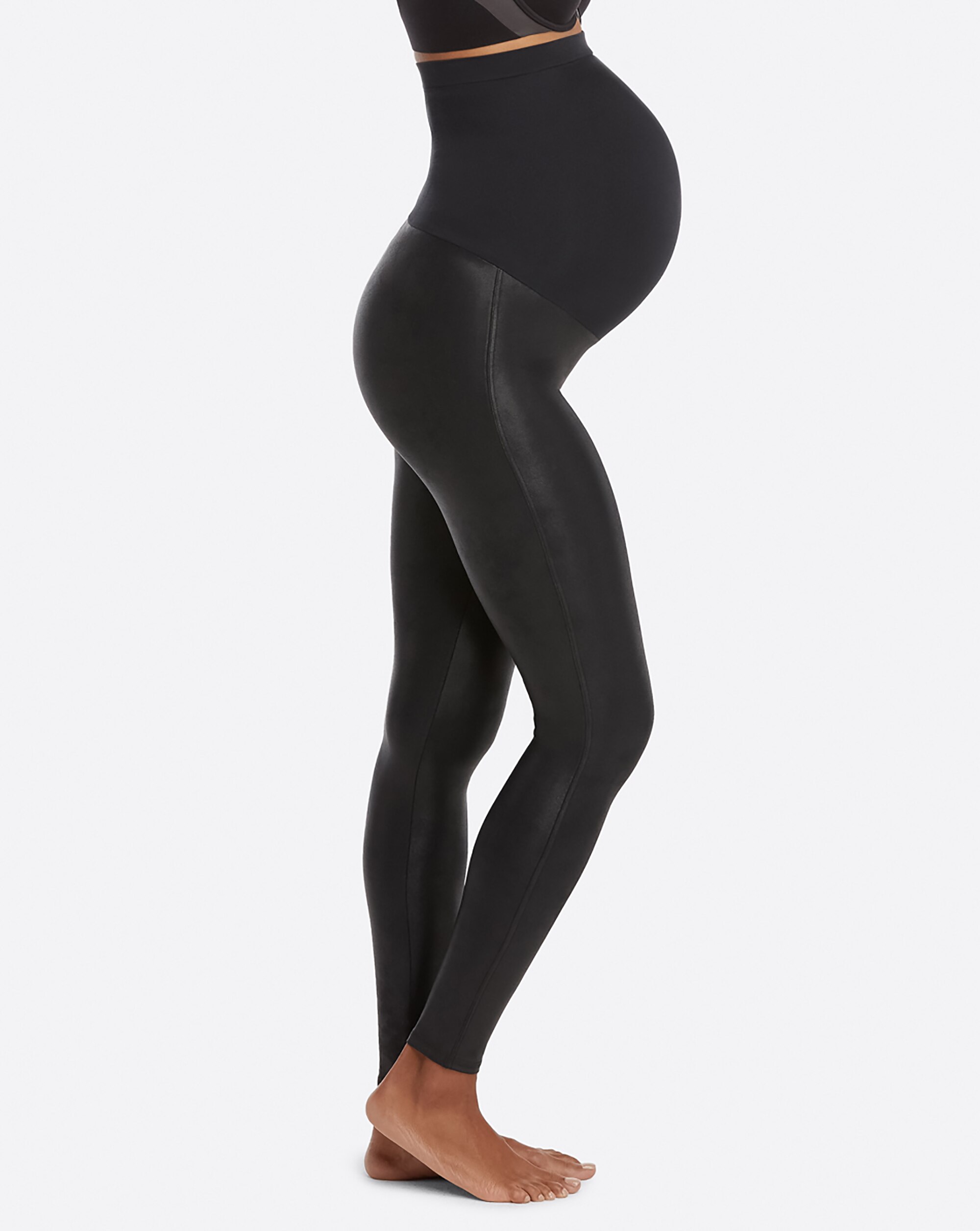 Leggings de Pré-mamã Modelador com Efeito Couro Spanxshape™ Preto-3