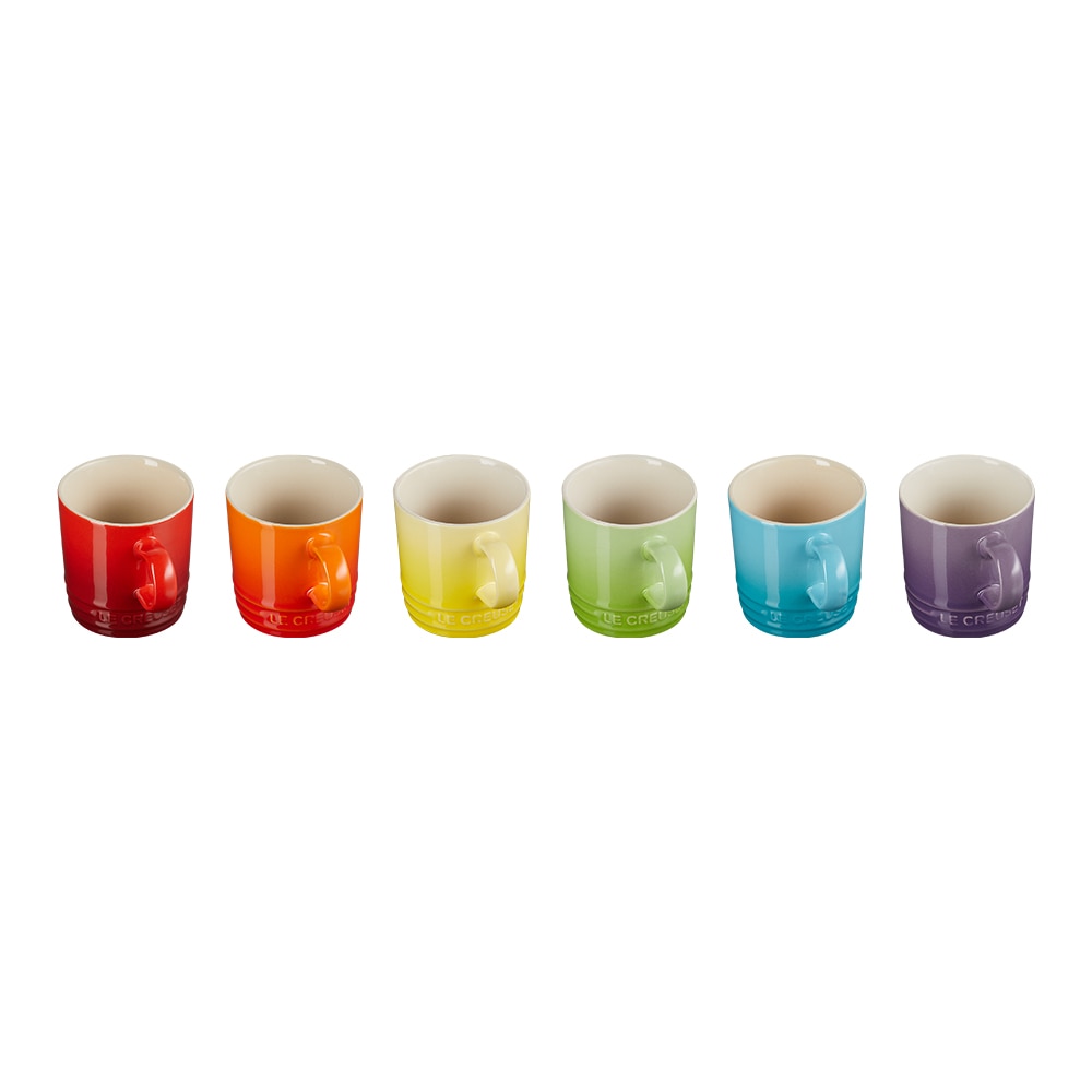 Set 6 chávenas arco-íris de cerâmica de grés Le Creuset Multicolor-1