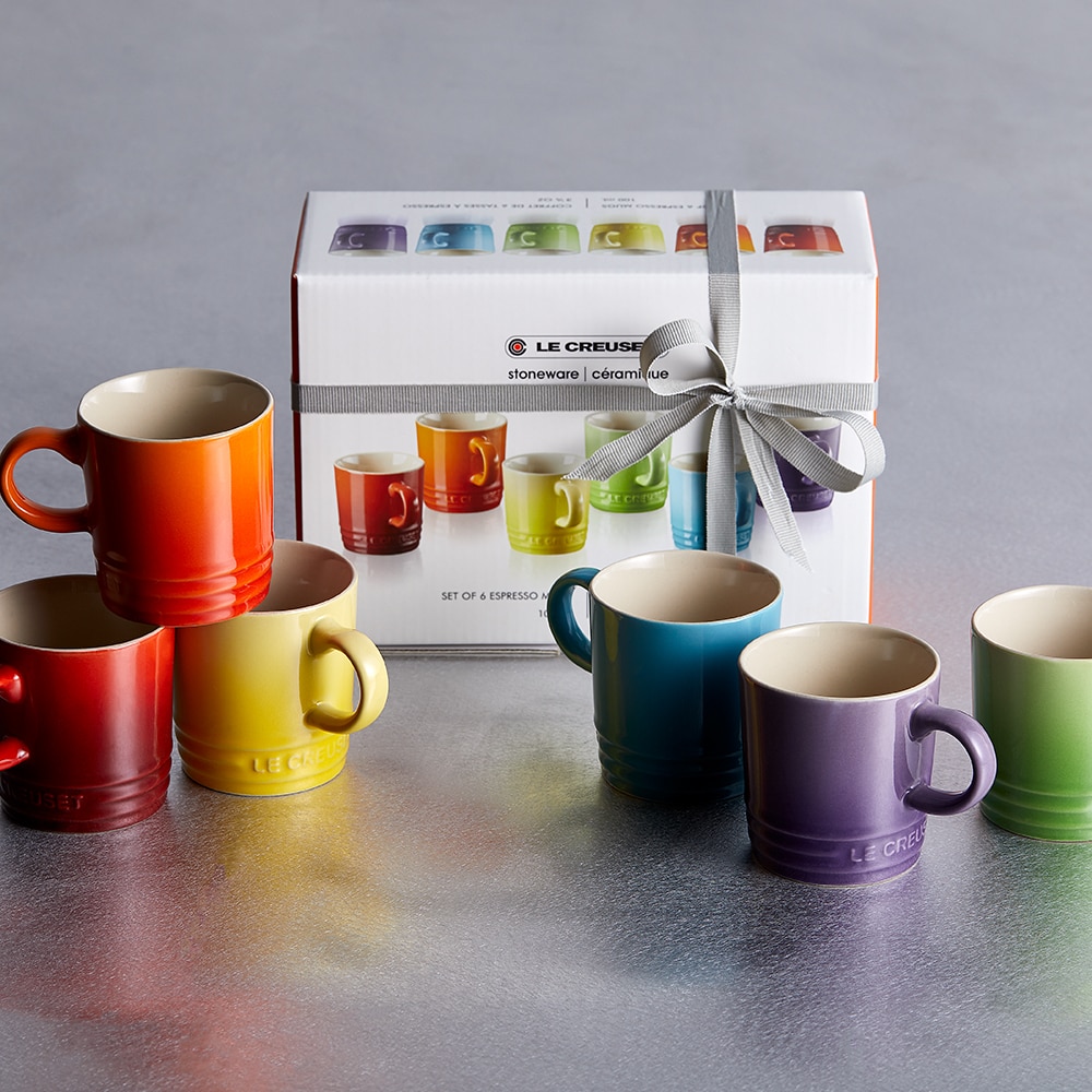 Set 6 chávenas arco-íris de cerâmica de grés Le Creuset Multicolor-3