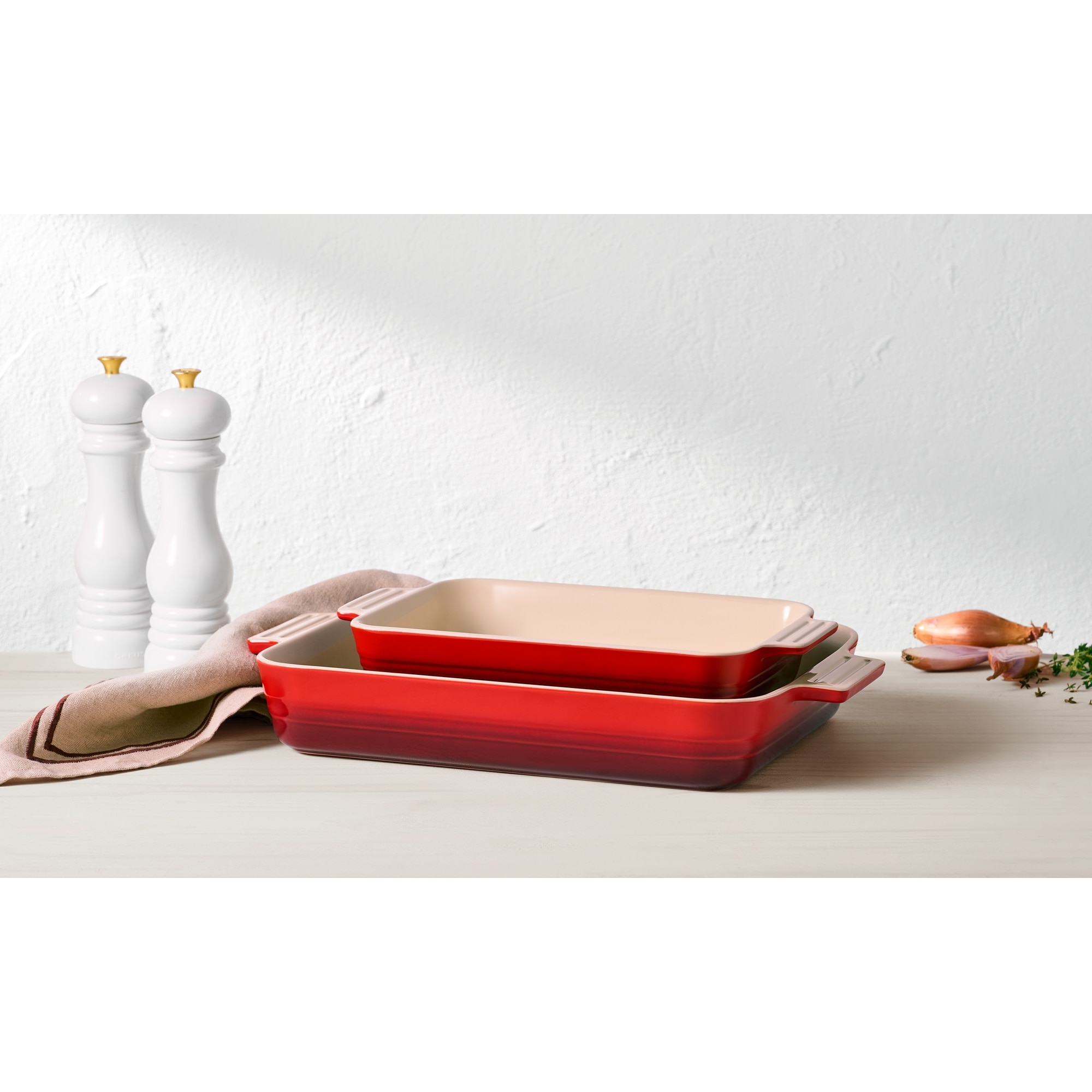 Set 2 Travessas retangulares Le Creuset Cereja-3