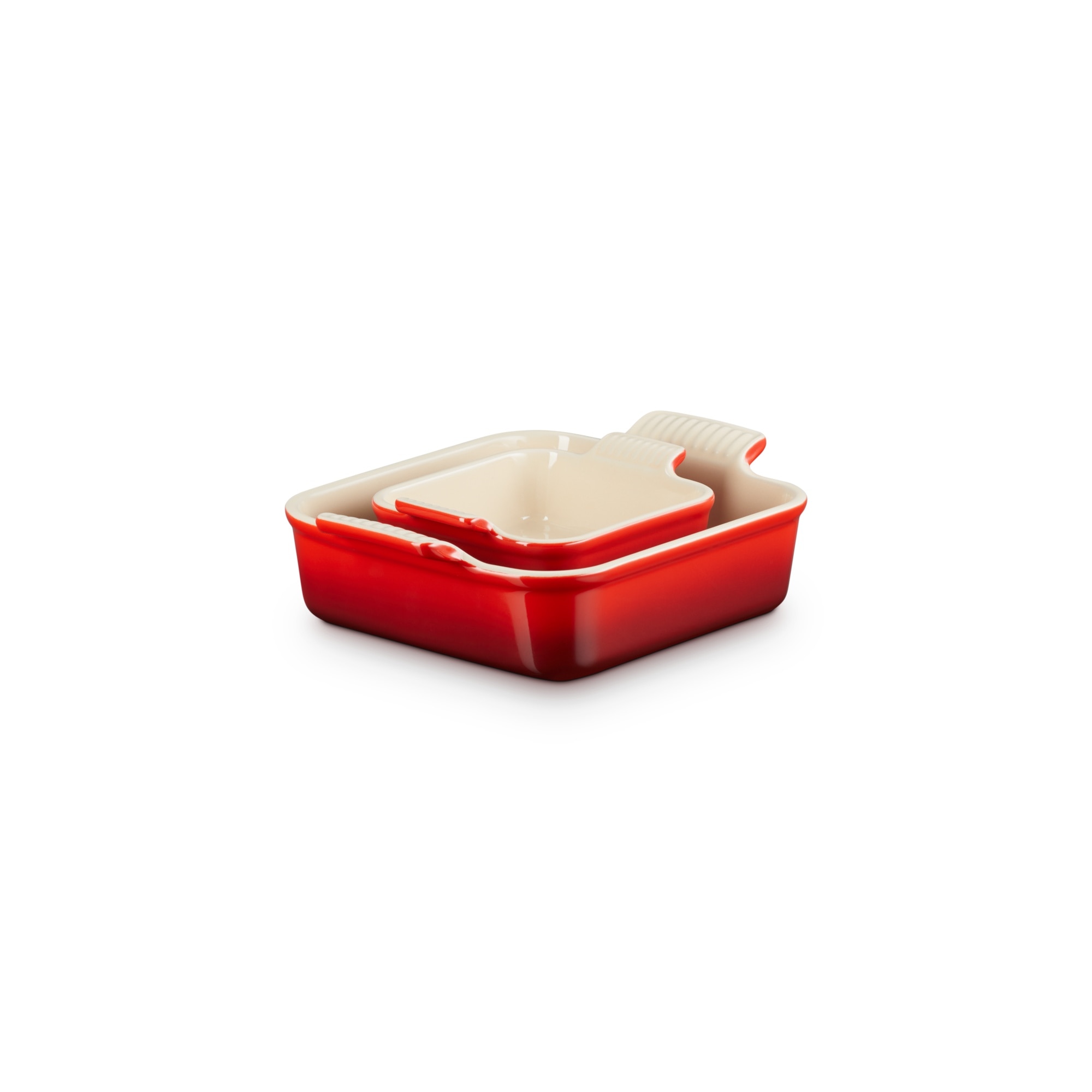 Set 2 Travessas quadradas Le Creuset Cereja-1