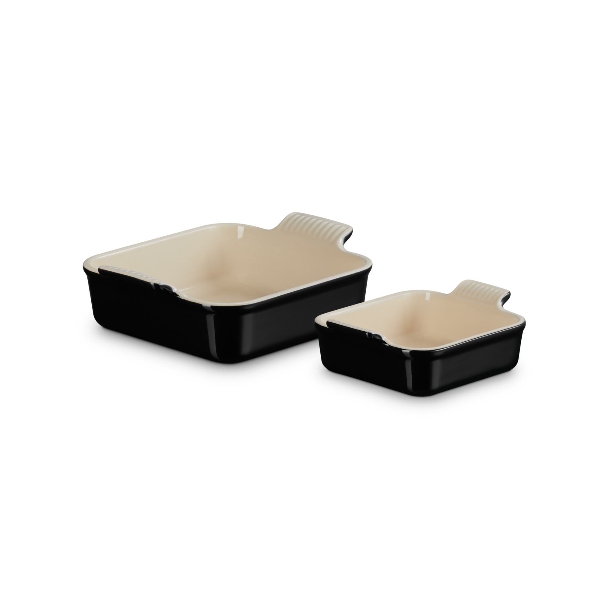 Set 2 Travessas quadradas Le Creuset Preto-2