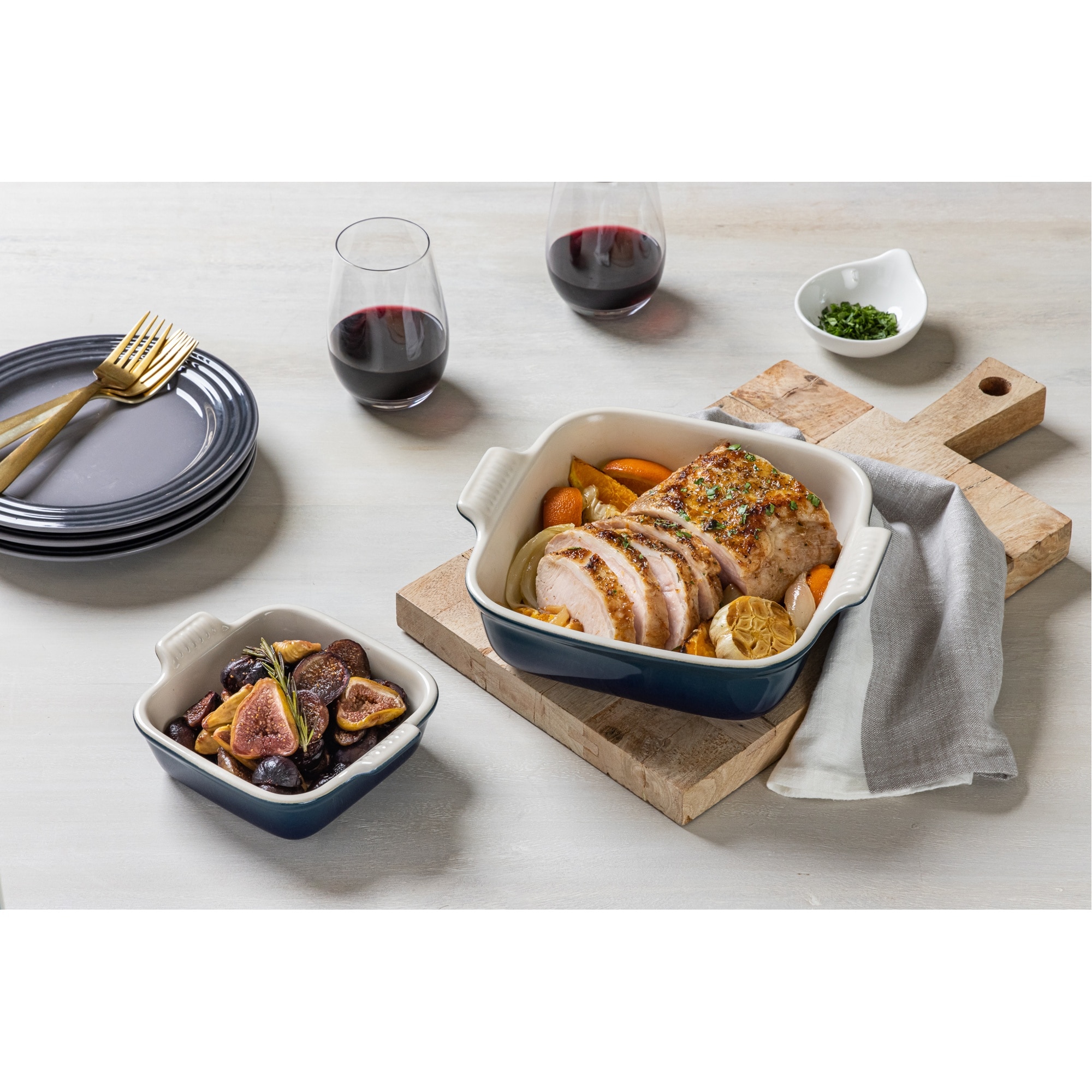 Set 2 Travessas quadradas Le Creuset Preto-3