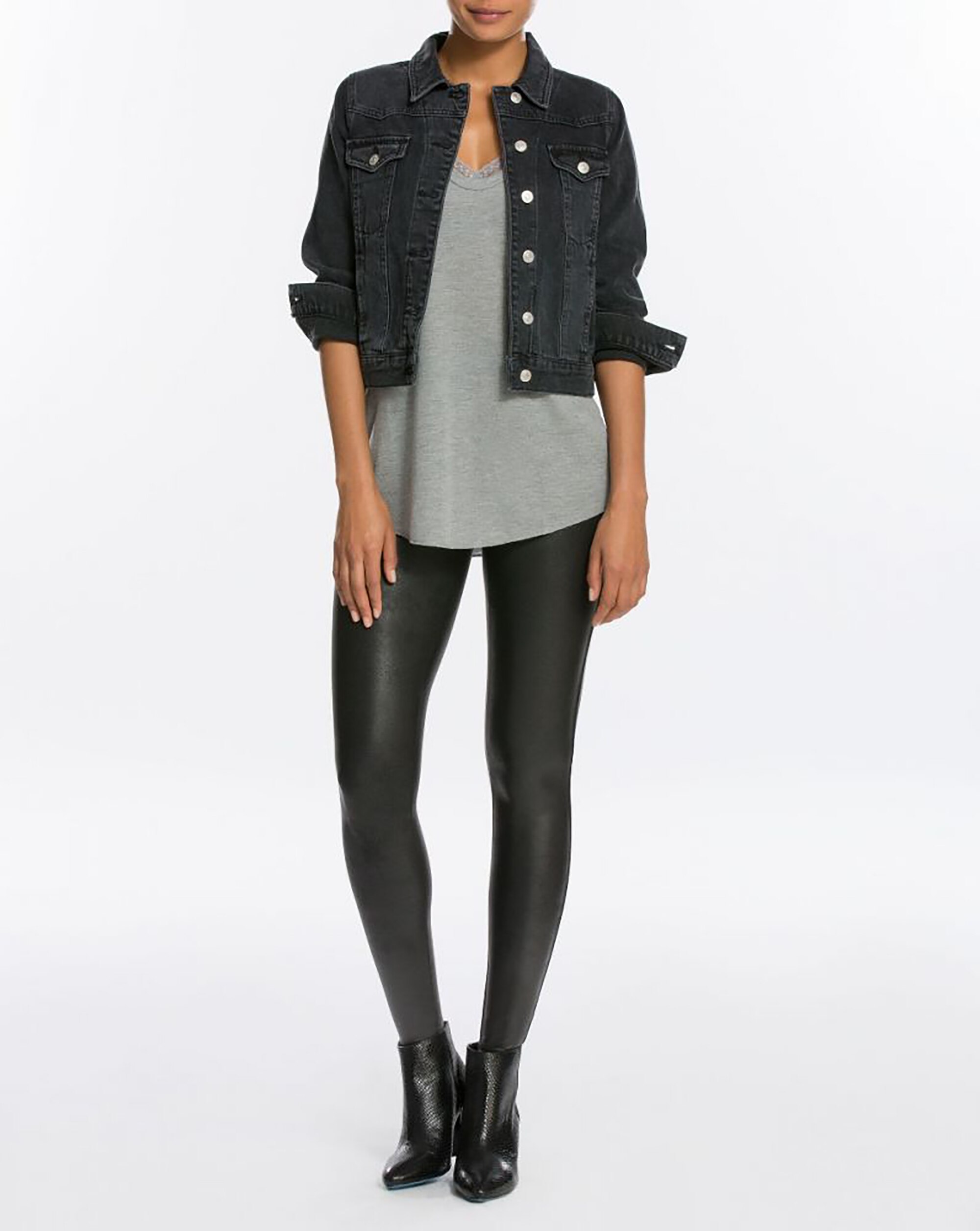 Leggings Efeito Couro Spanxshape™ Preto-4