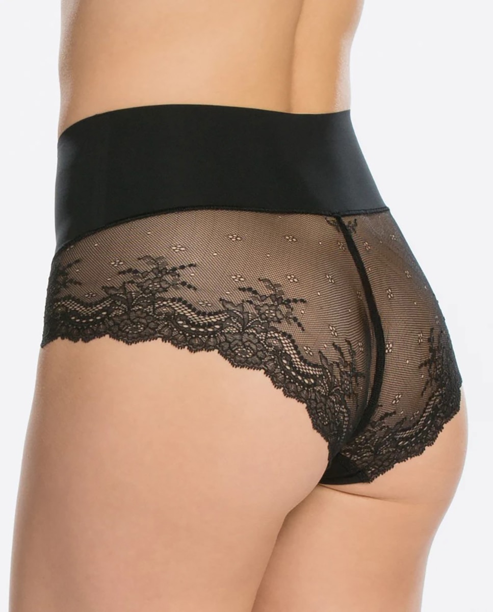 Cueca Moldeadora com Detalhes de Renda Undie-tectable® Spanxsupersmooth™ Preto-2