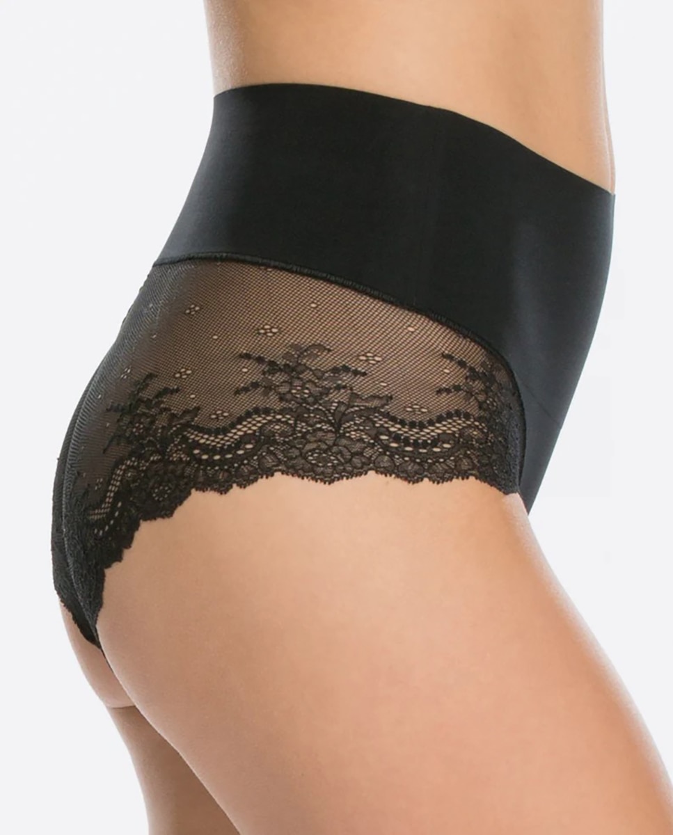 Cueca Moldeadora com Detalhes de Renda Undie-tectable® Spanxsupersmooth™ Preto-3