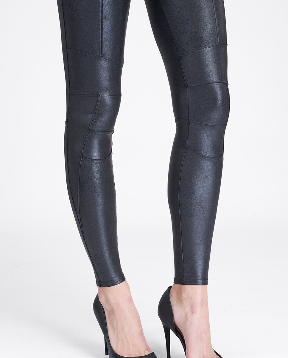 Leggings Moldeadores em Textura com Fechos Zip Spanxshape™ Preto-3