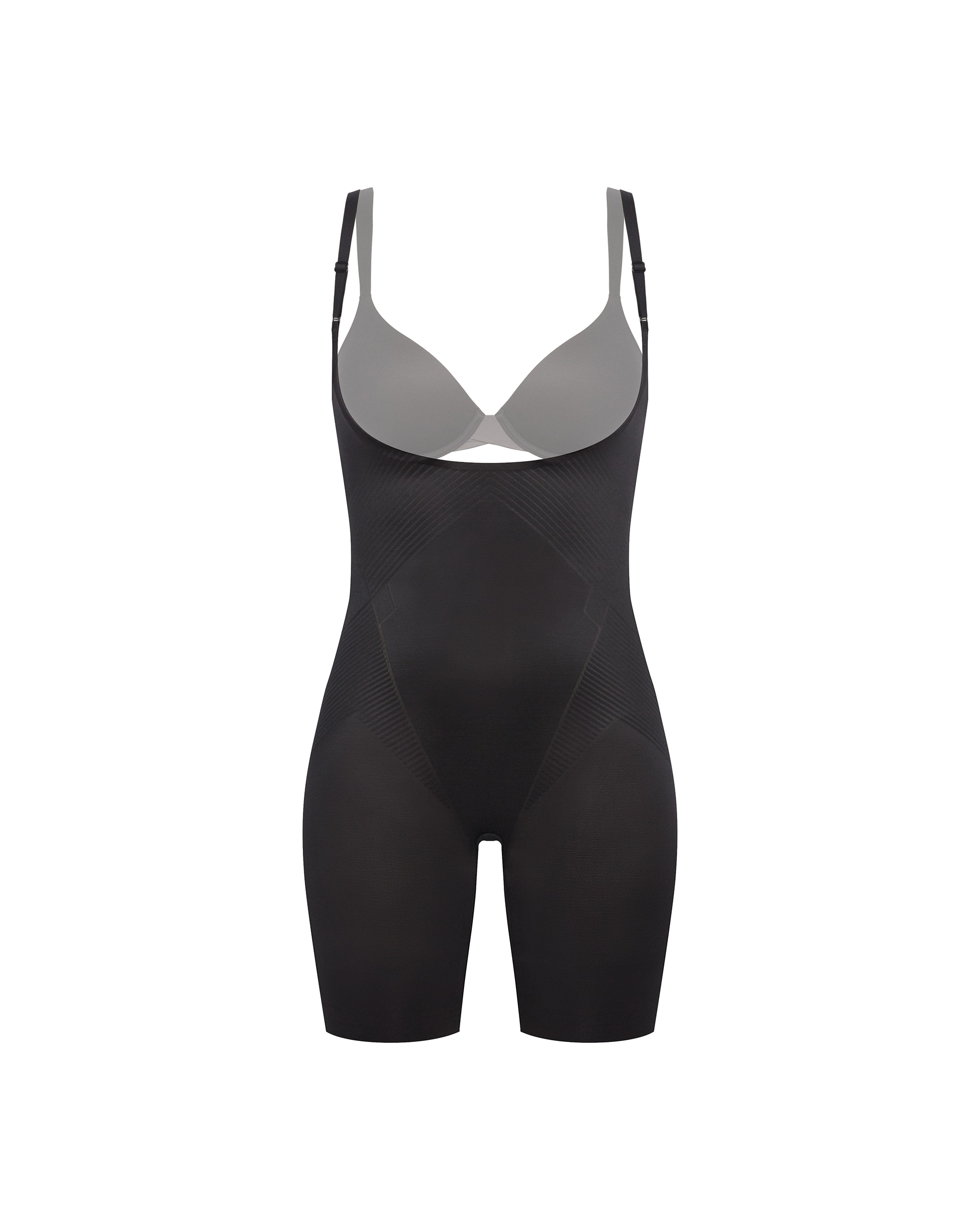 Faixa Redutora Invisível com Decote Aberto a Meia Perna Spanxshape™ Preto-5