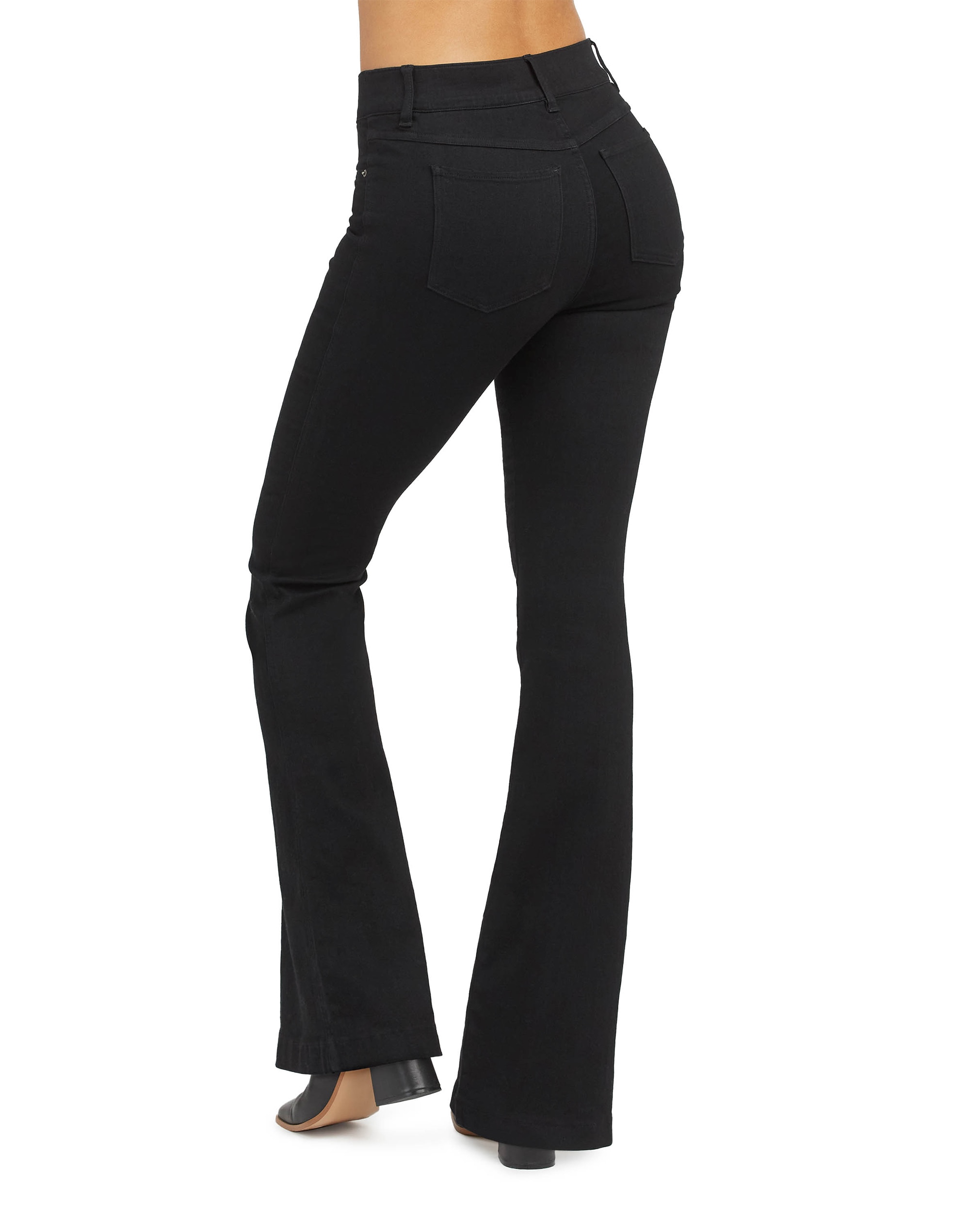 Leggings Moldeadores Jeans com Boca de Sino Preto-3