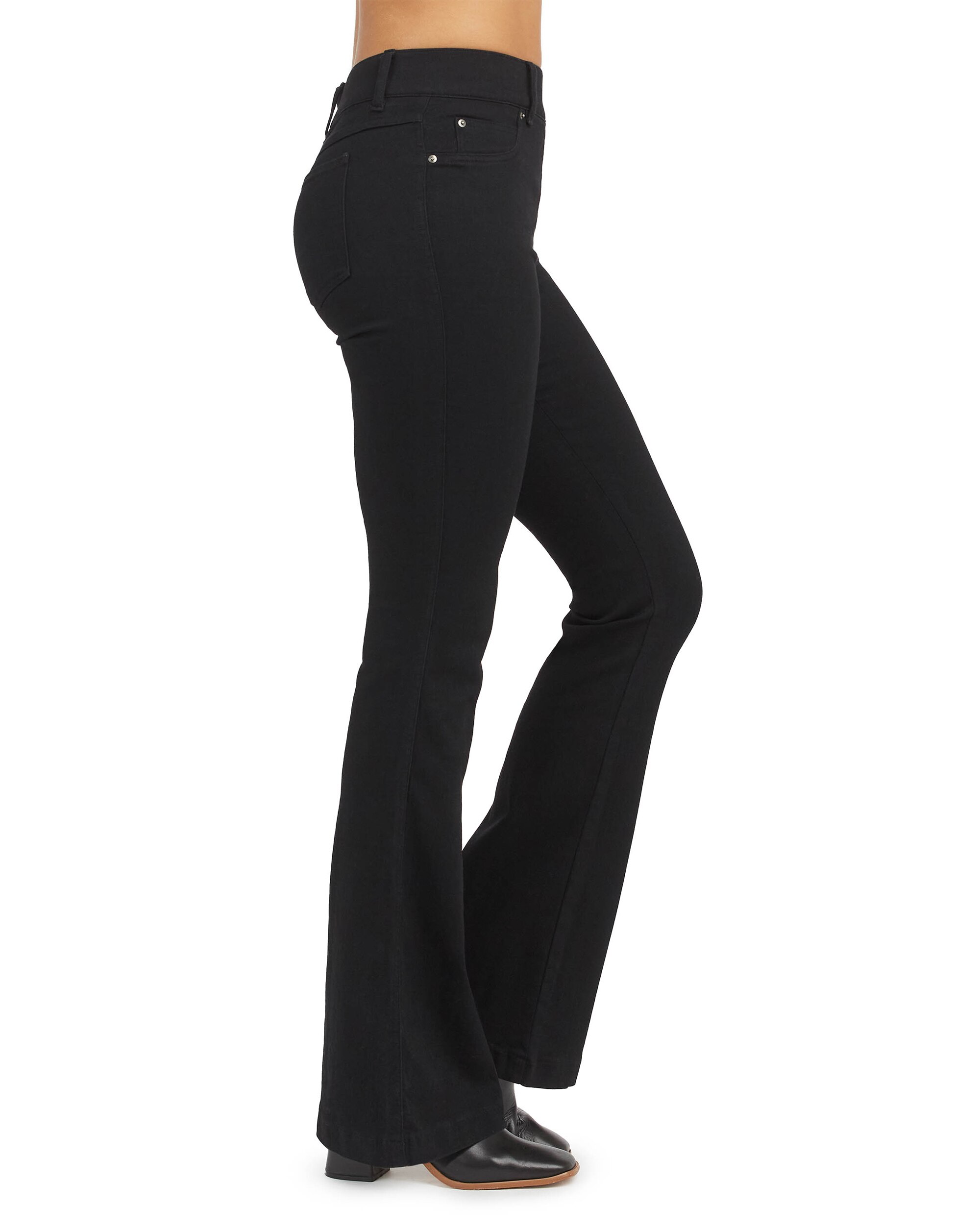 Leggings Moldeadores Jeans com Boca de Sino Preto-4