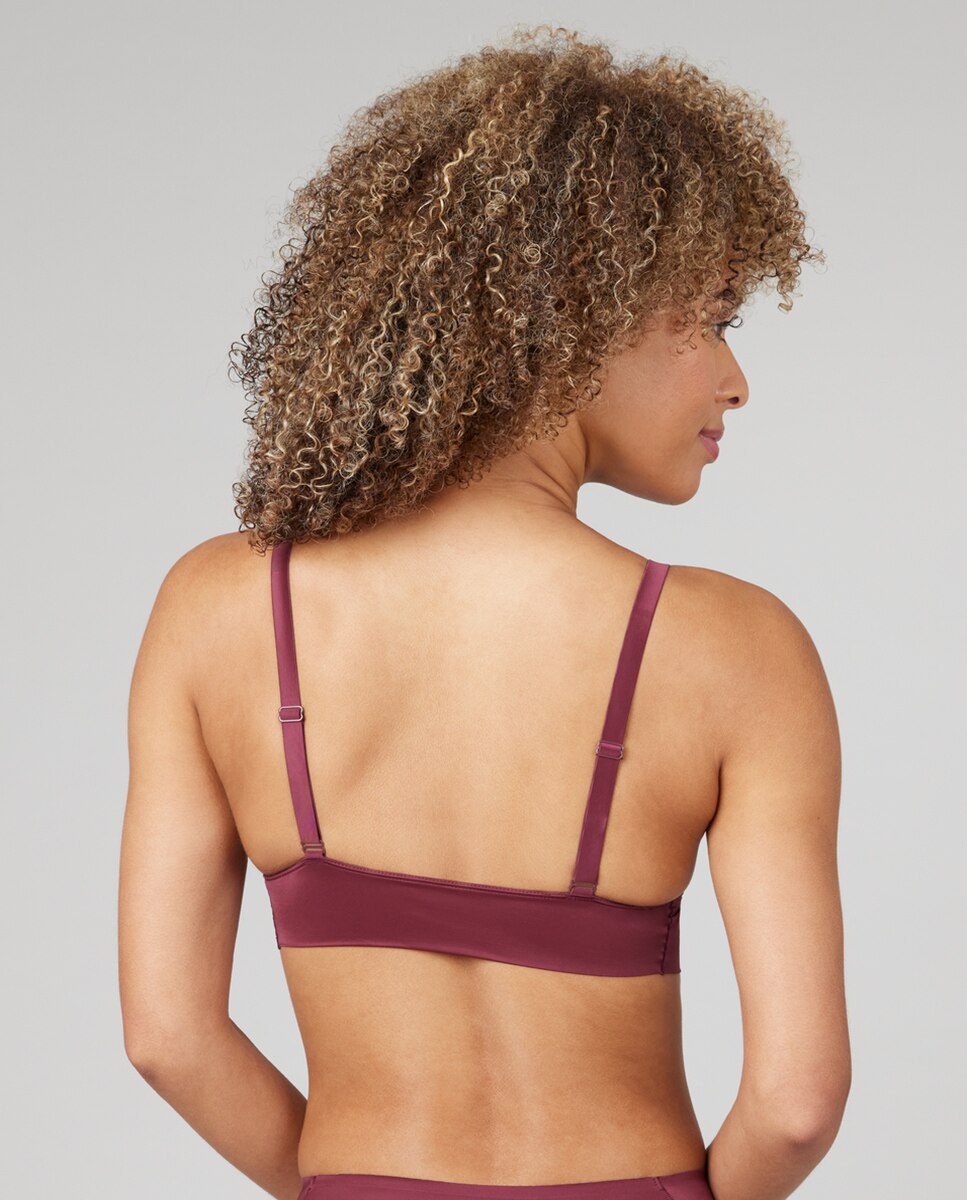 Bralette em Cetim com Alças Reguláveis Spanxsupersmooth™ Bordeaux-2
