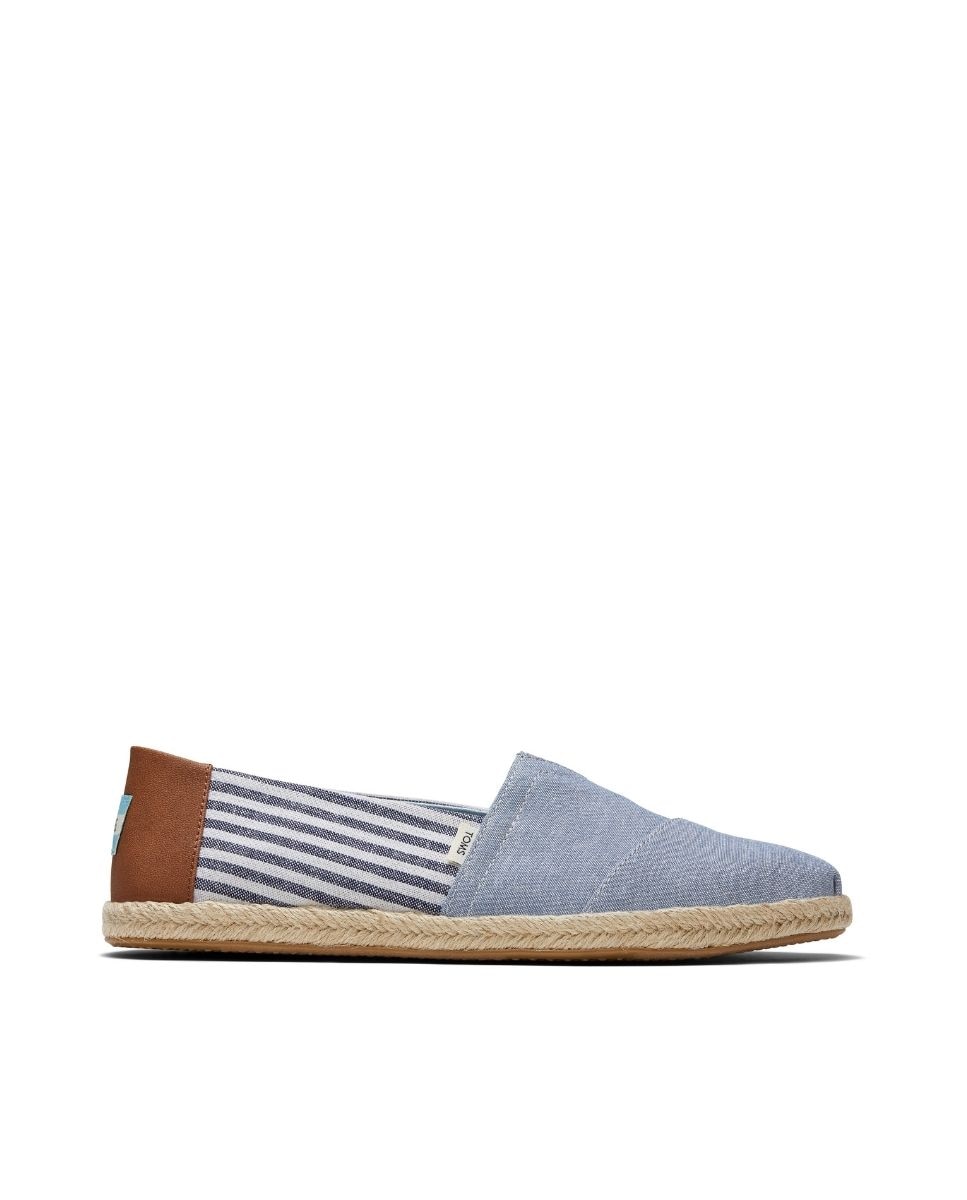 Imagem 0 de Alpercatas Rope Toms em Lona Às Riscas Denim