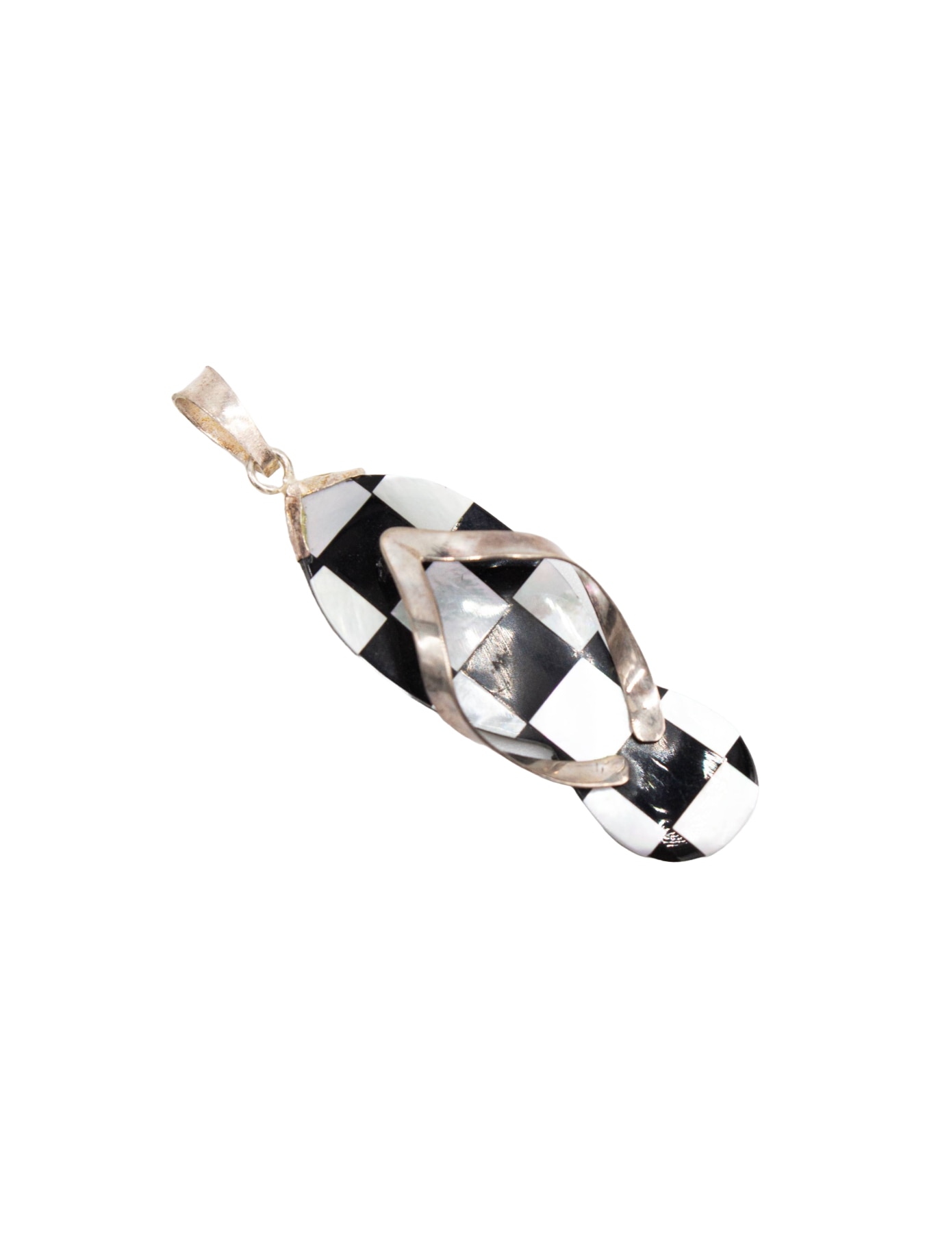 Pendente em Prata Chinelo Preto-2