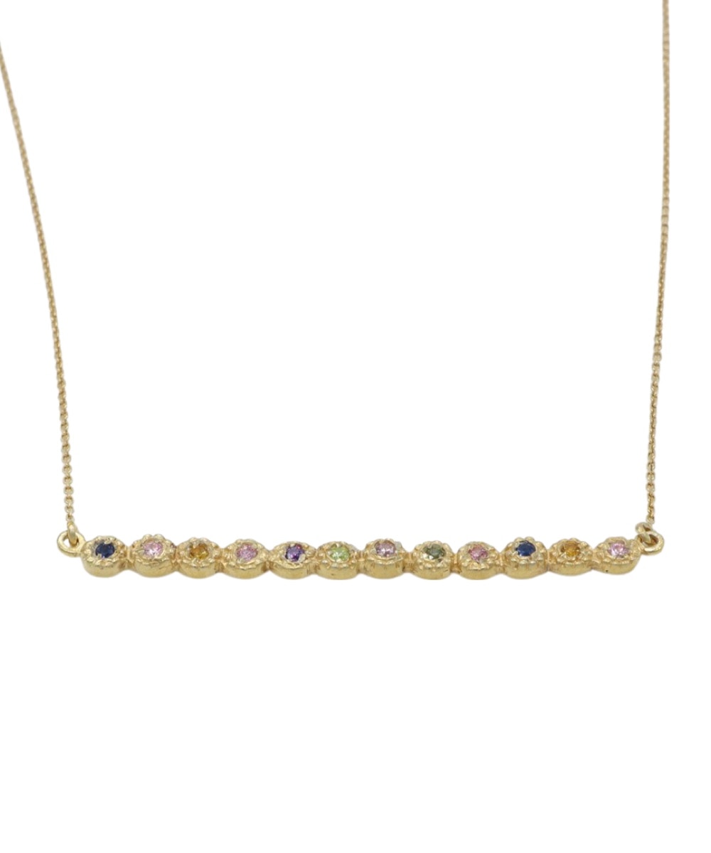 Colar em Prata Dourada com Pedras Multicolor-2