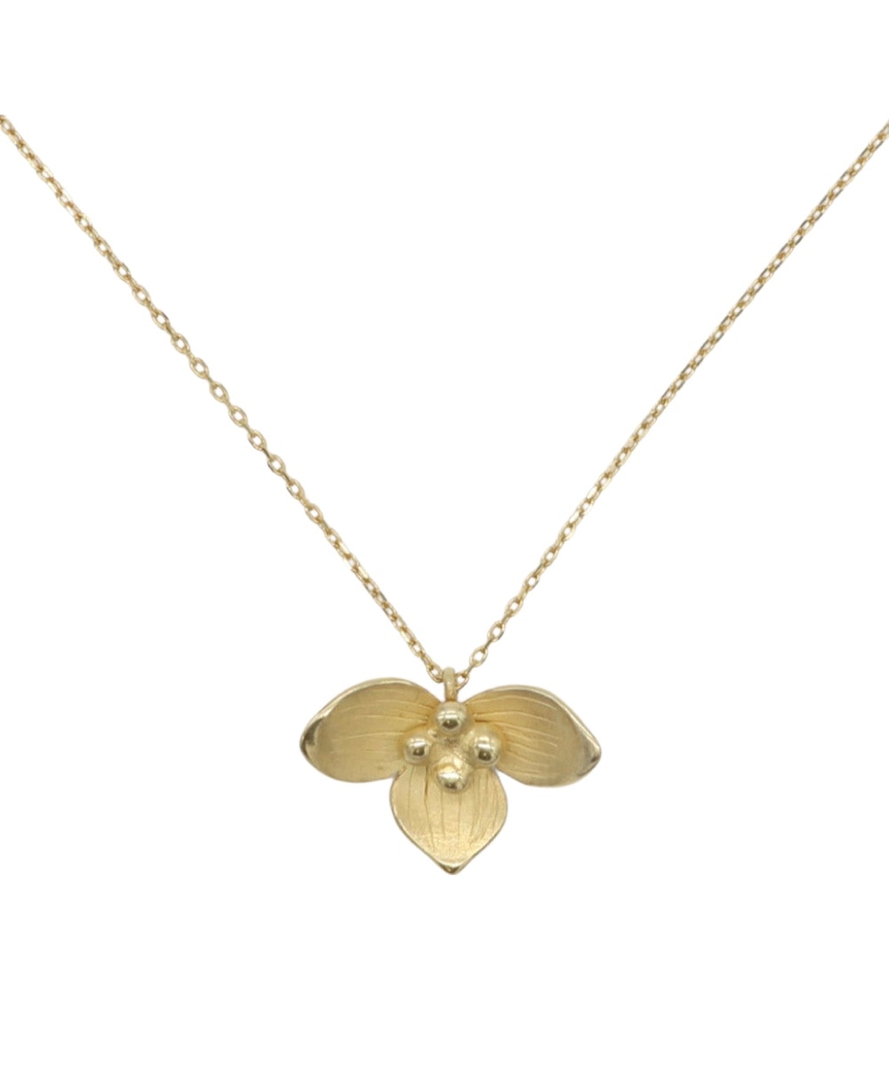 Colar em Prata Dourada com Folha Dourado-1