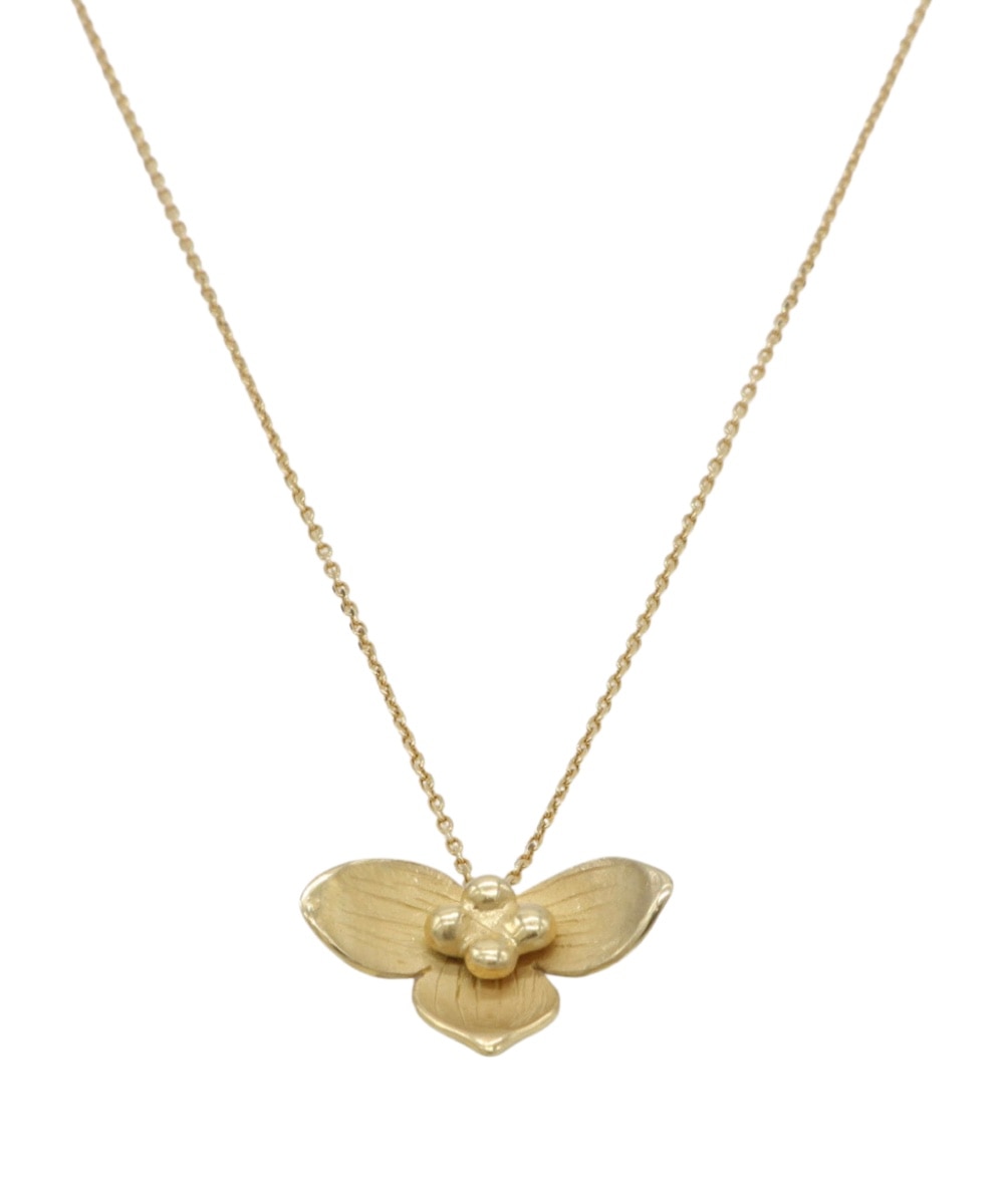 Colar em Prata Dourada com Folha Dourado-2