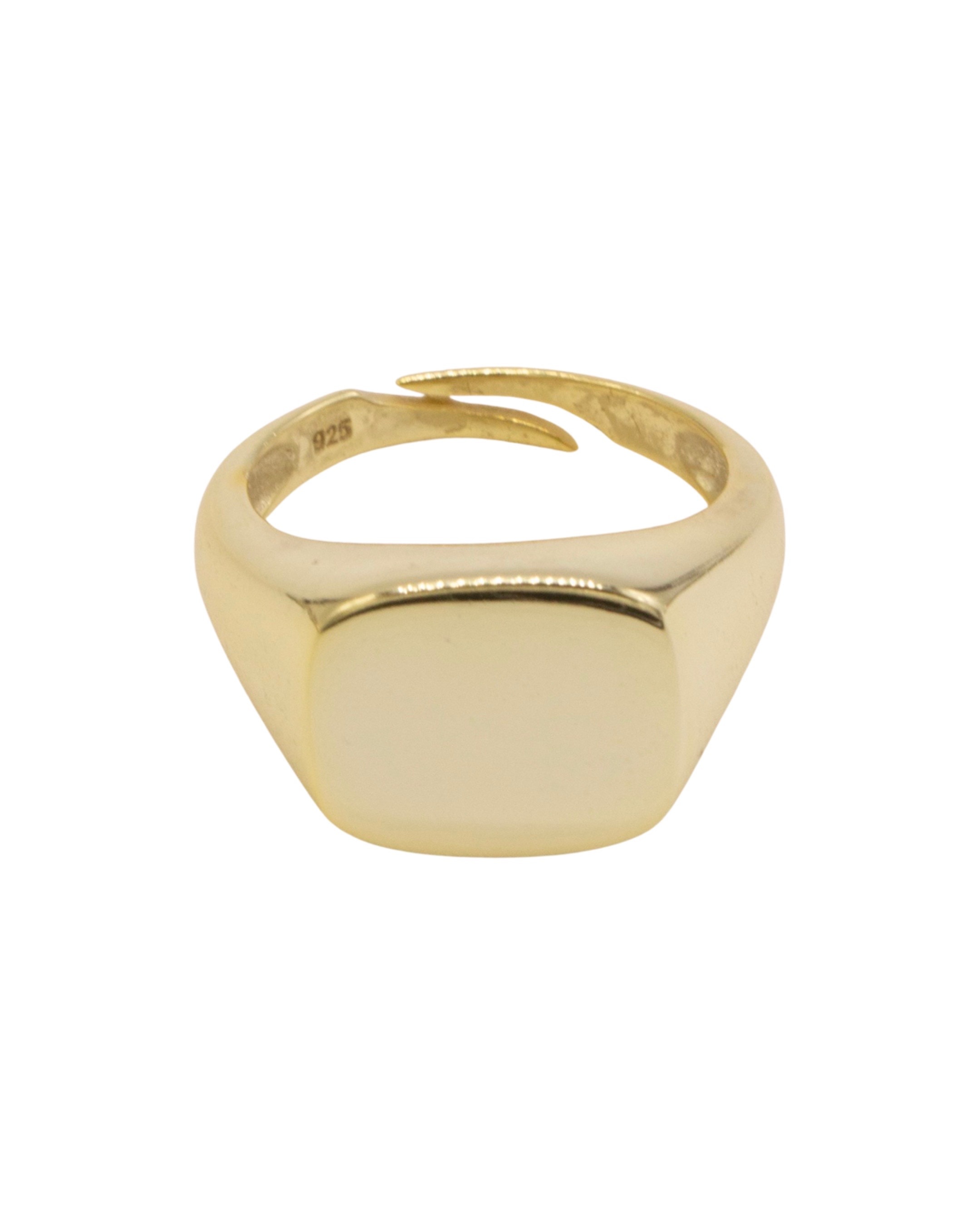 Anel em Prata Dourada de Mesa Polido Dourado-1
