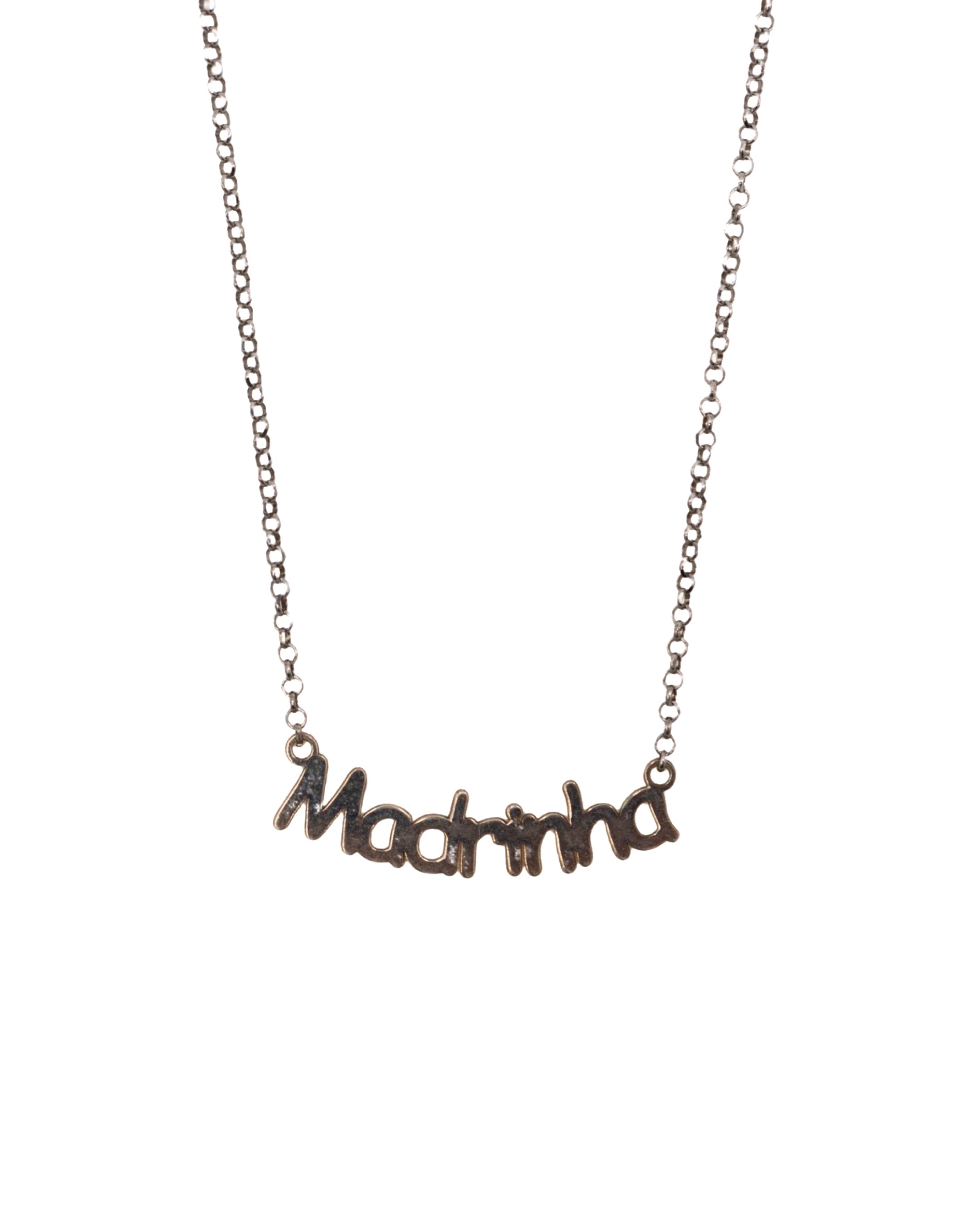 Colar em Prata em Malha Cadeado "Madrinha Prateado-1