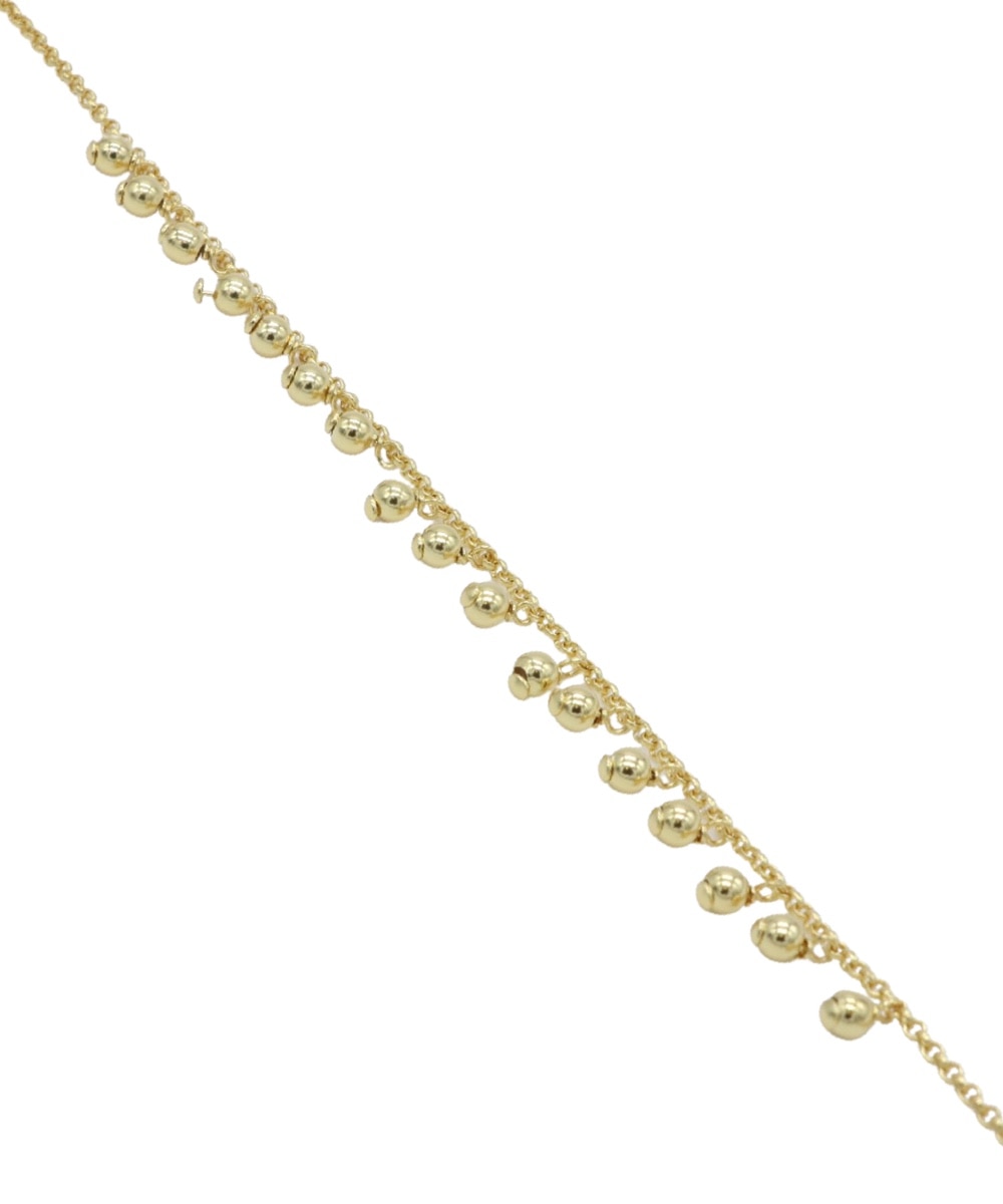 Pulseira em Prata Dourada com Bolas Dourado-1
