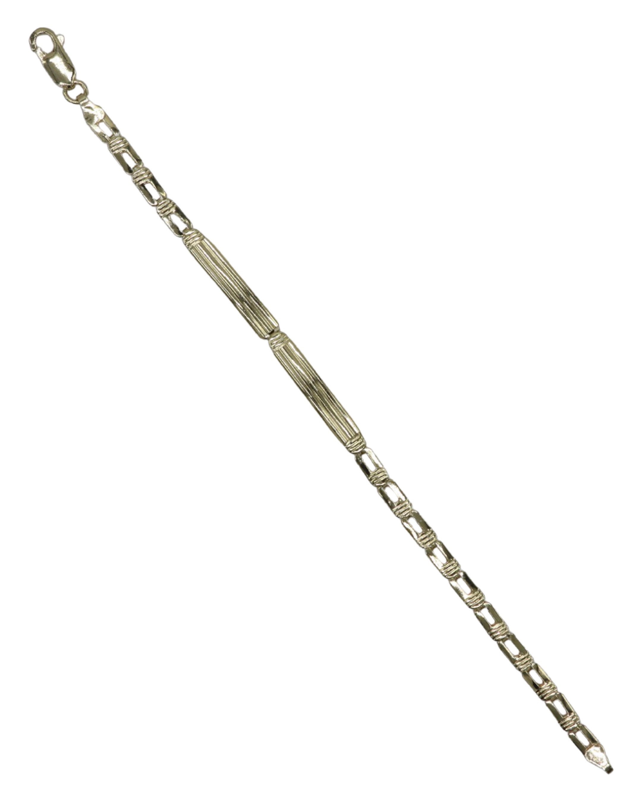Imagem 0 de Pulseira em Prata Dourada com Elos Retangulares