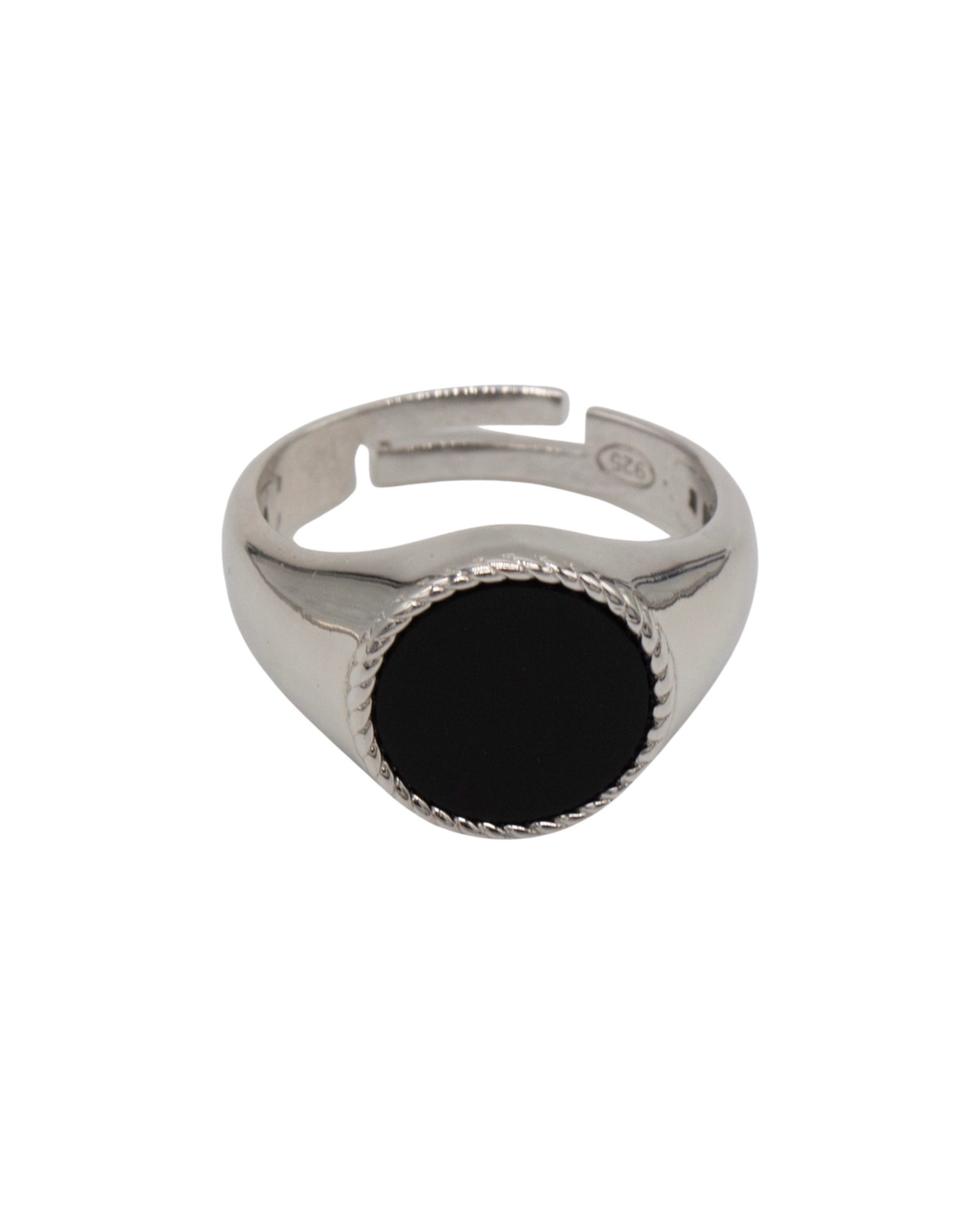 Imagem 0 de Anel em Prata Modelo Mesa com Onix Preto