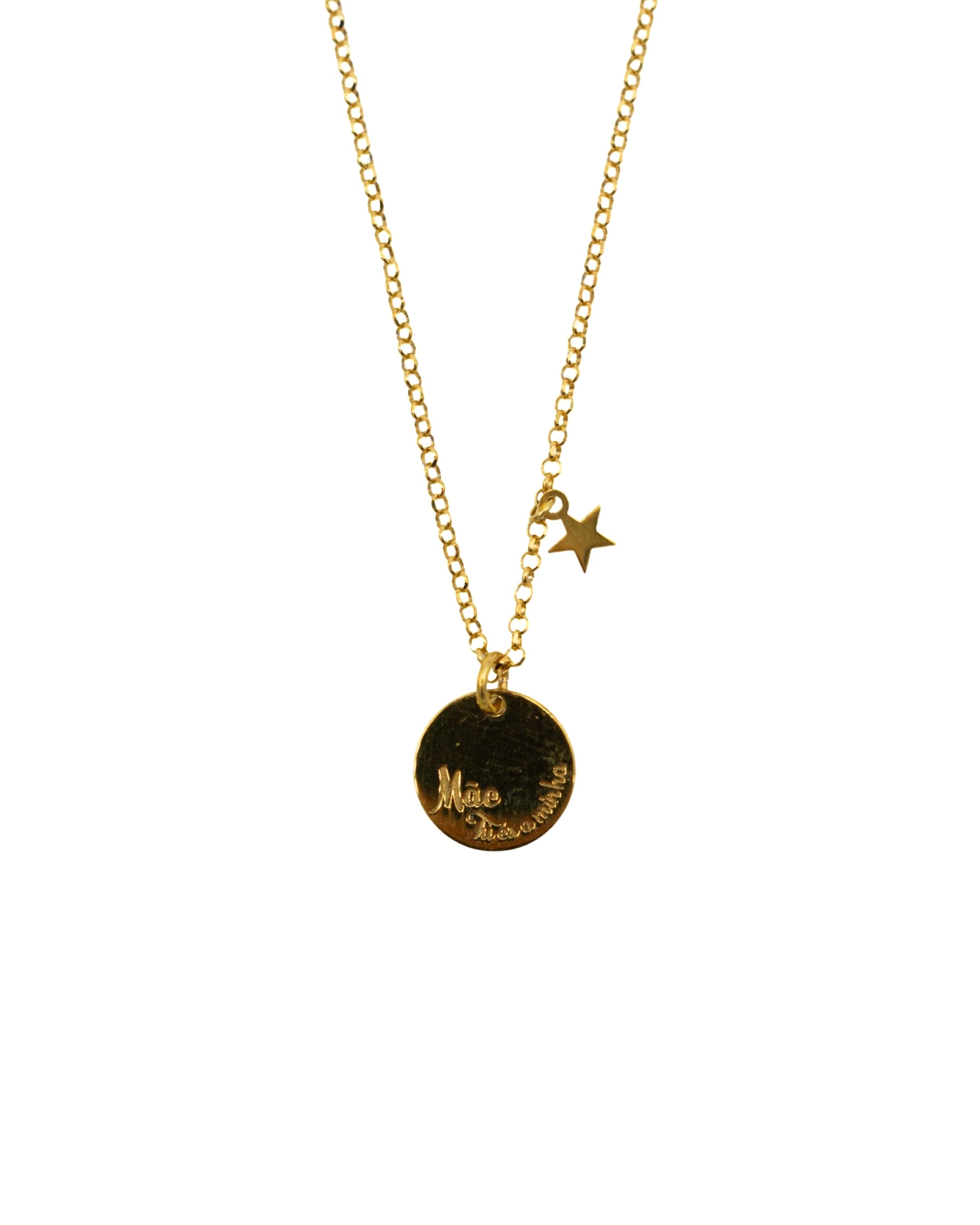 Colar em Prata Dourada "Mãe Dourado-1