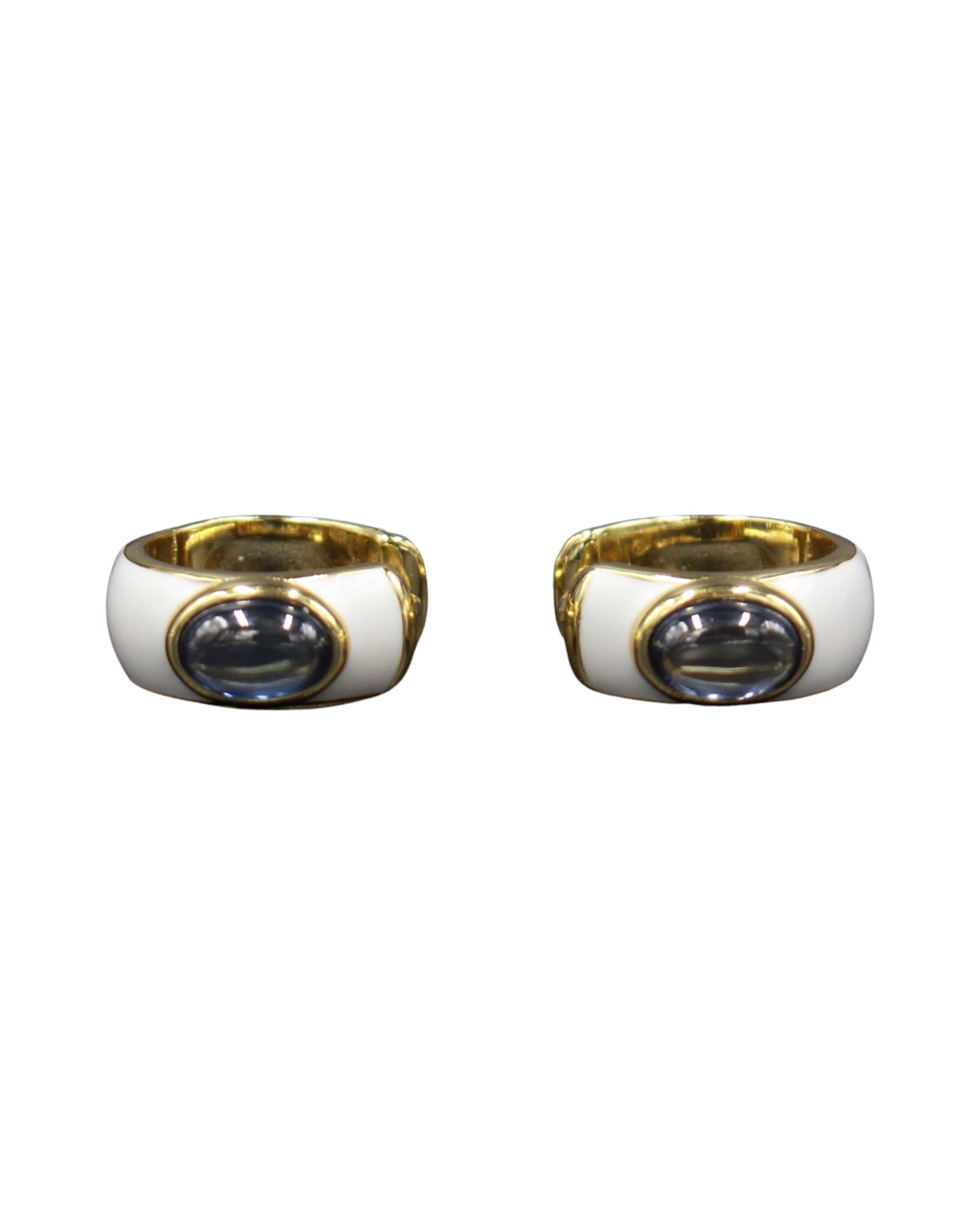 Argolas em Prata Dourada com Zircão Azul Azul-2