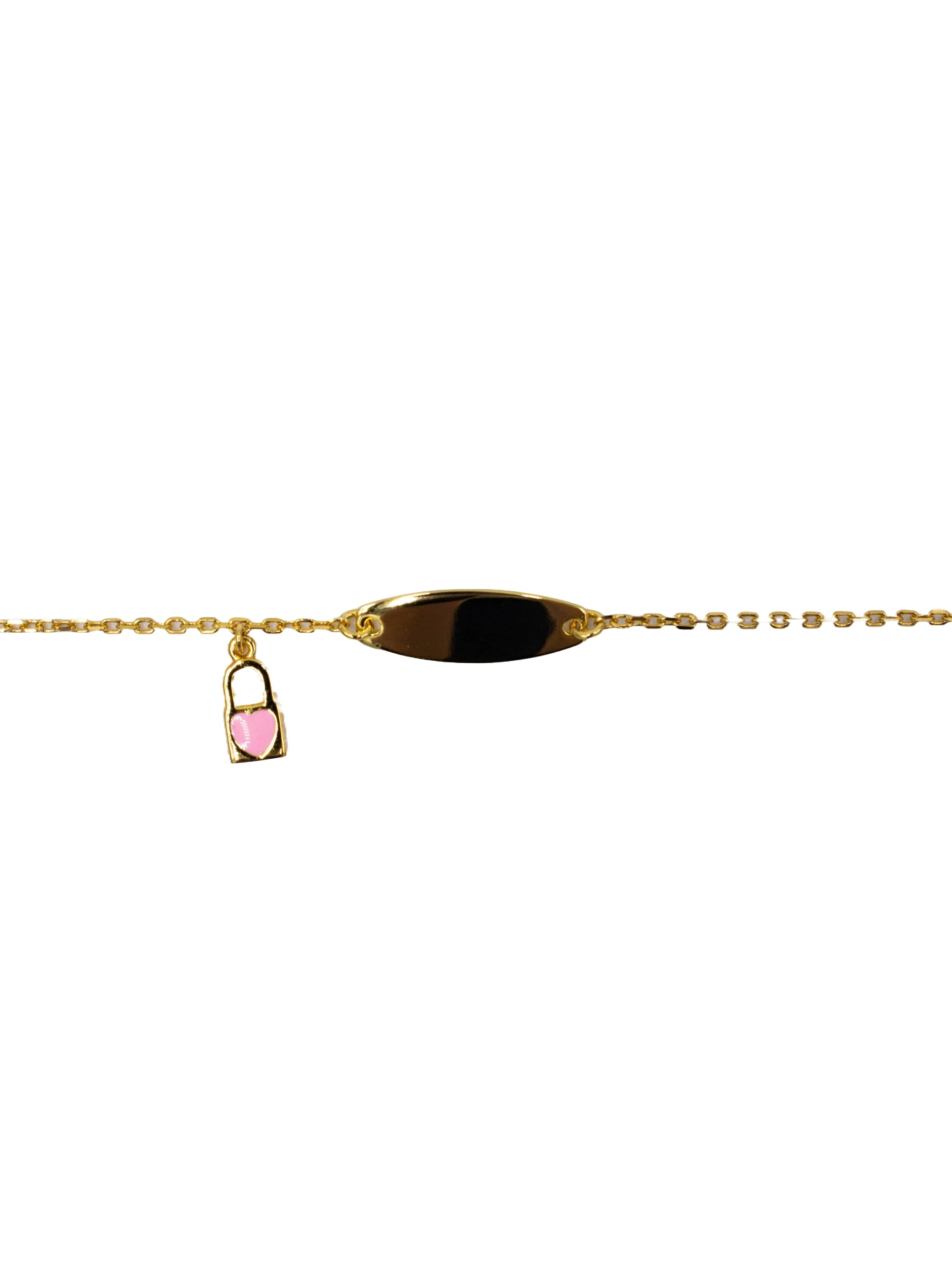 Imagem 0 de Pulseira em Prata Dourada com Chapa e Aloquete