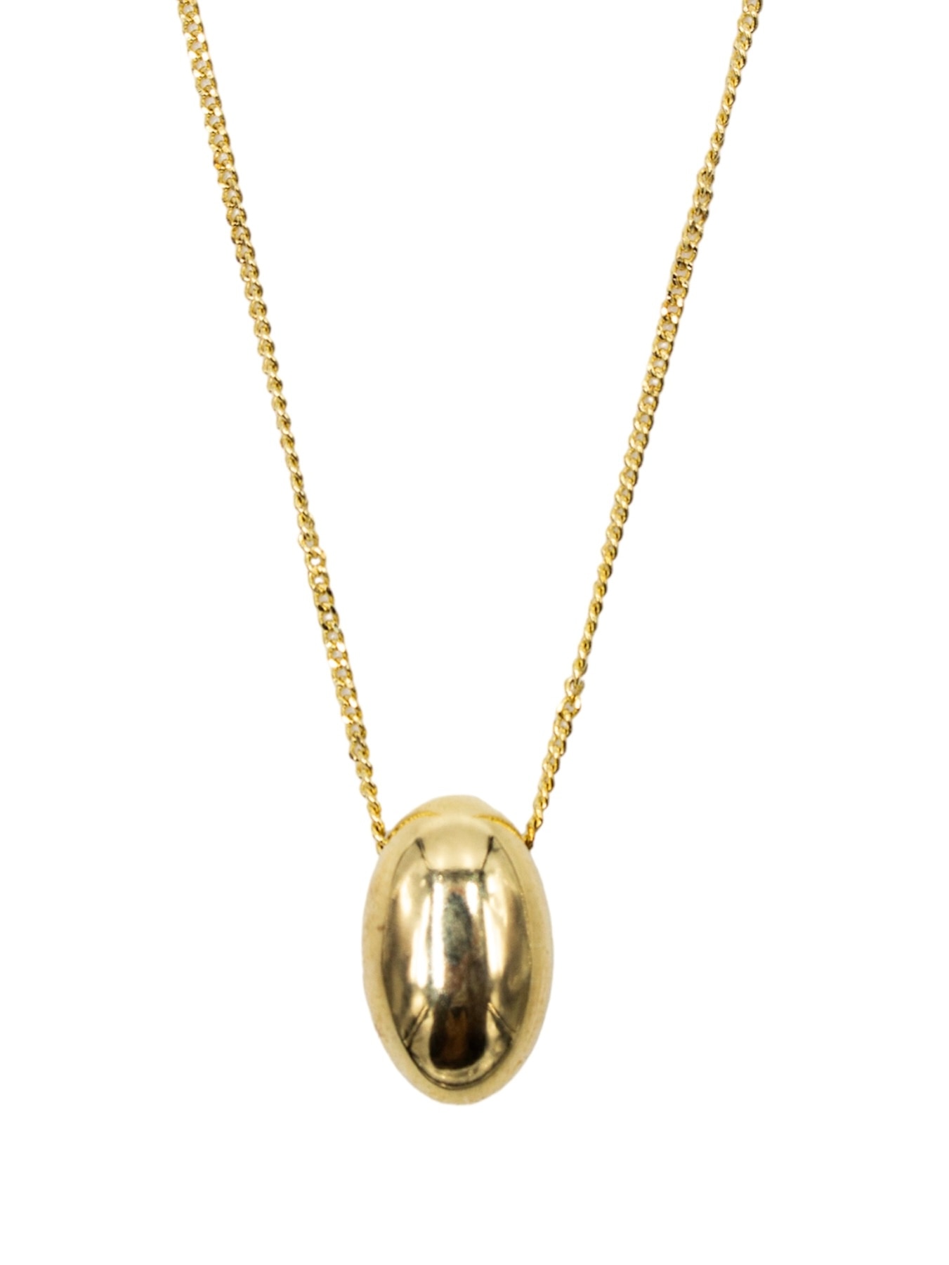 Colar em Prata Dourada com Pendente Oval Dourado-2