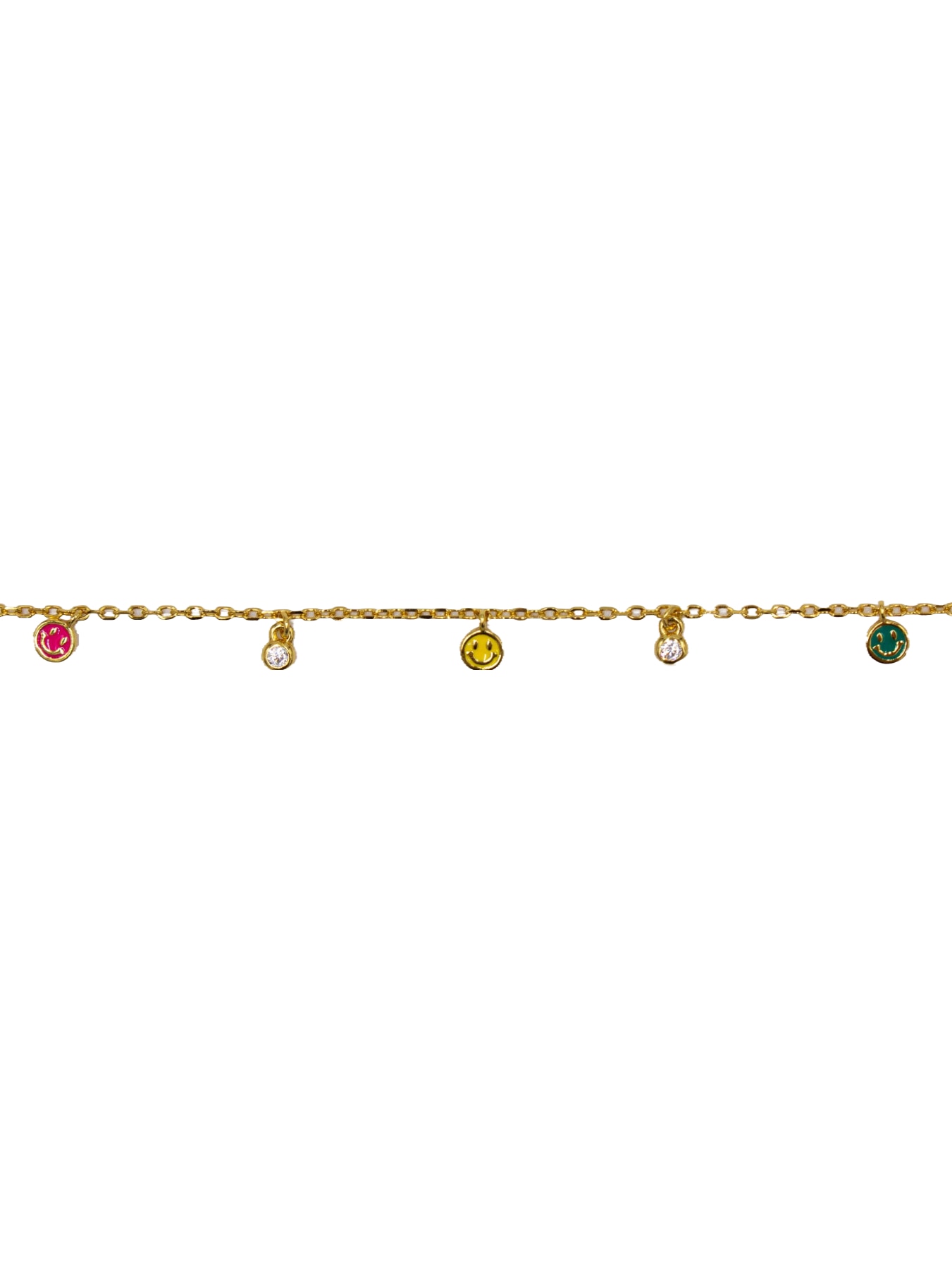 Pulseira em Prata Dourada com Smiles Multicolor-1