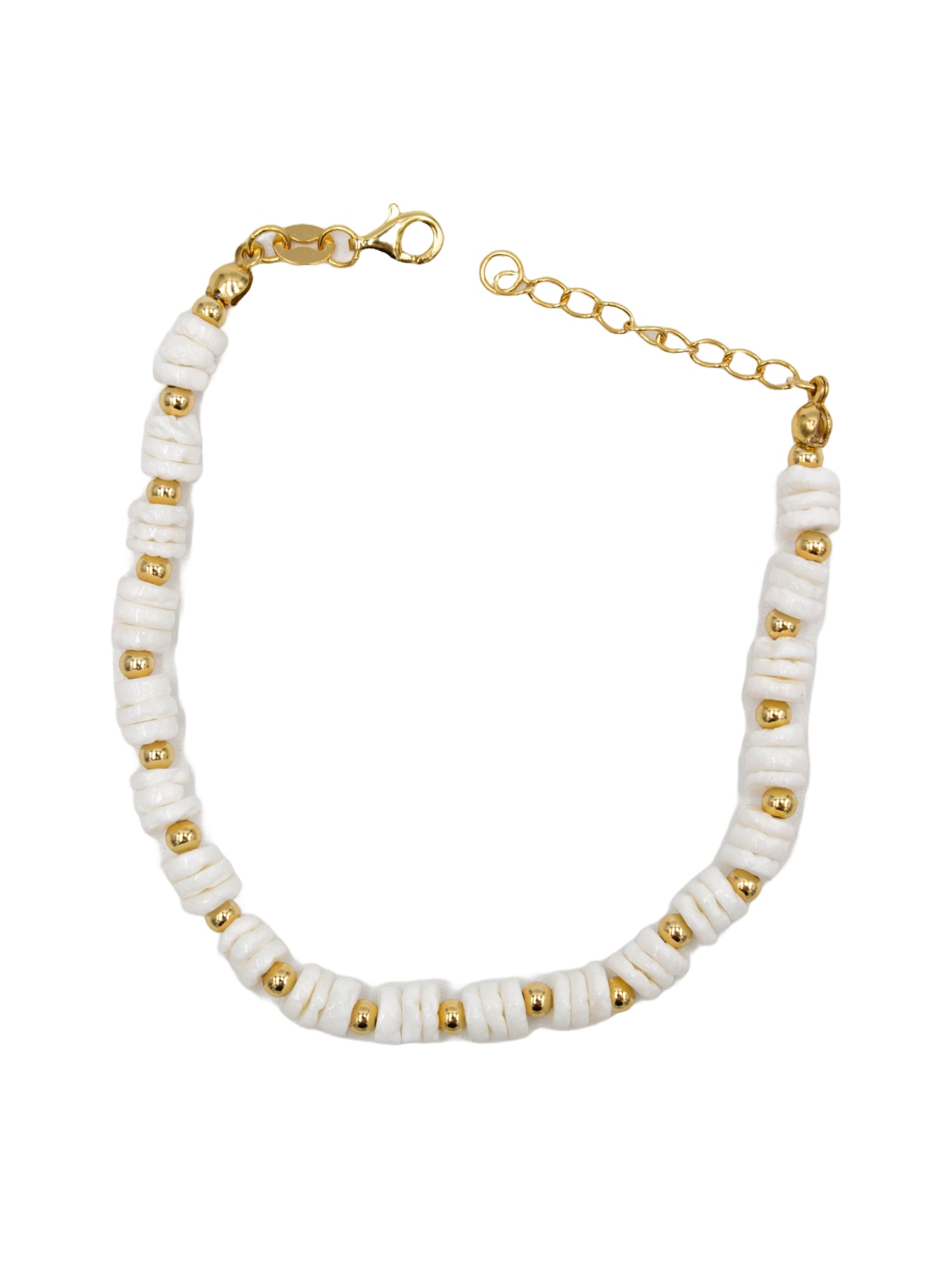 Pulseira em Prata Dourada com Pedras Brancas Branco-1