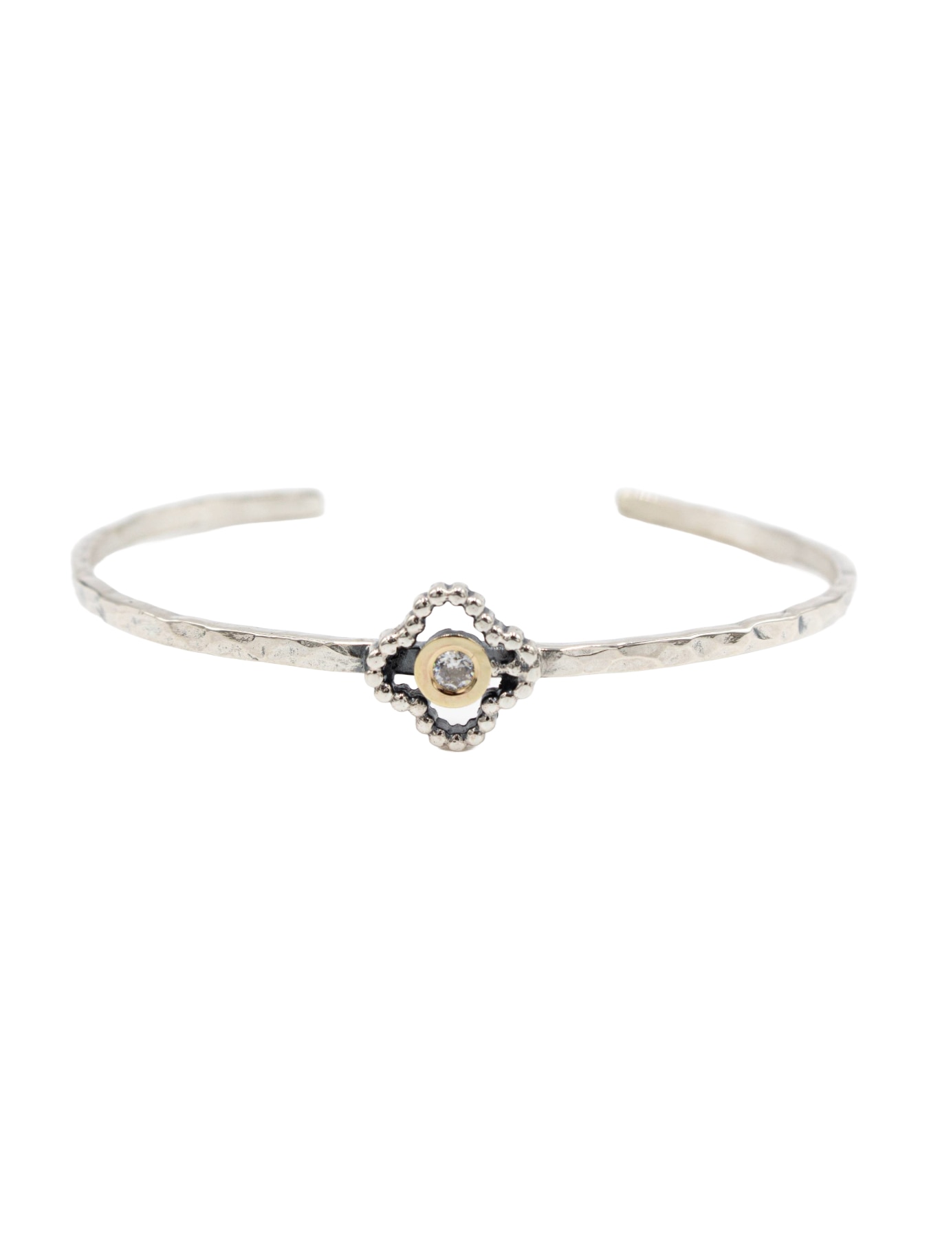 Imagem 0 de Pulseira em Prata e Ouro com Flor