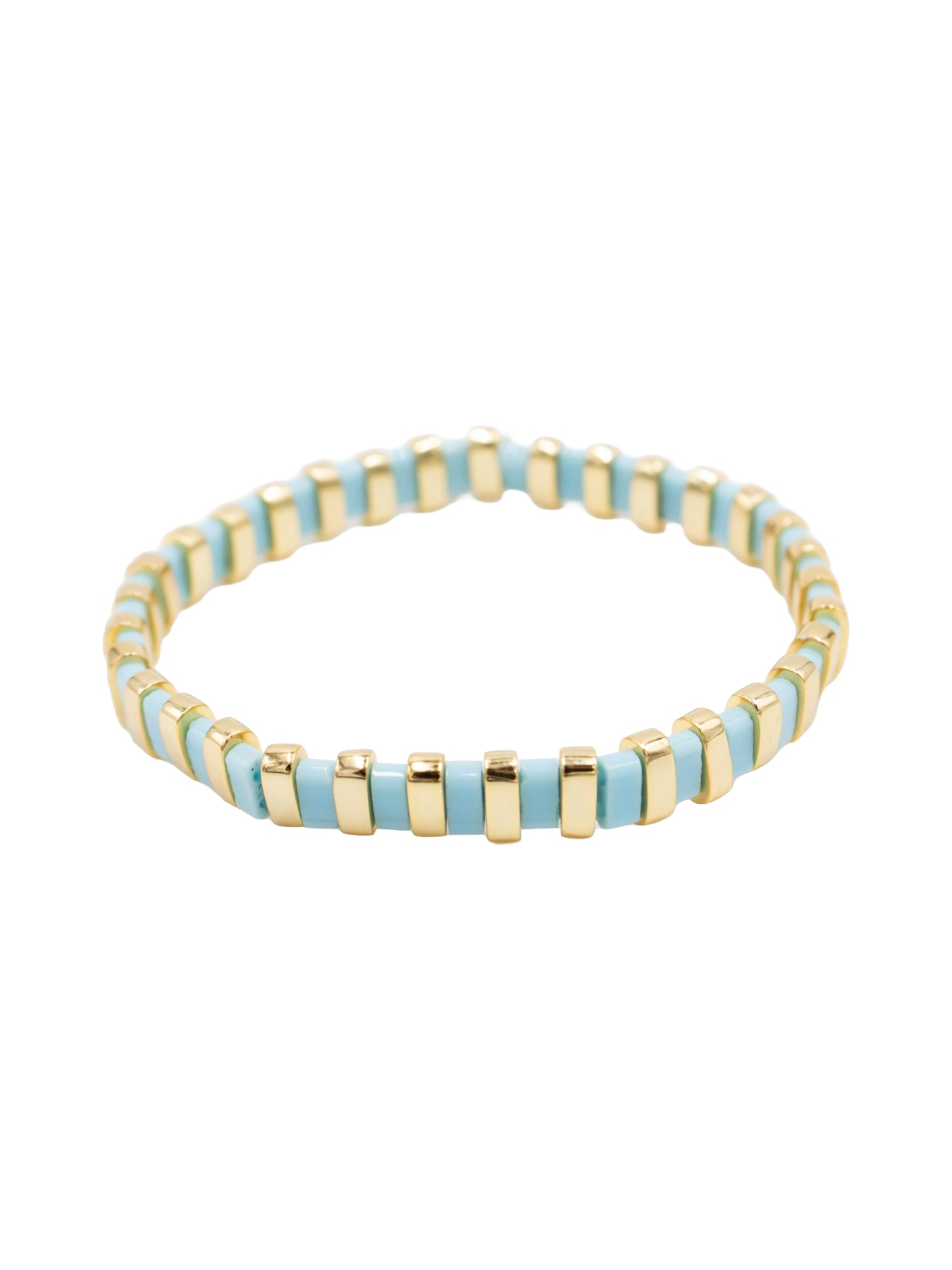 Pulseira em Prata Dourada com Pedras Azuis Claras Azul-1