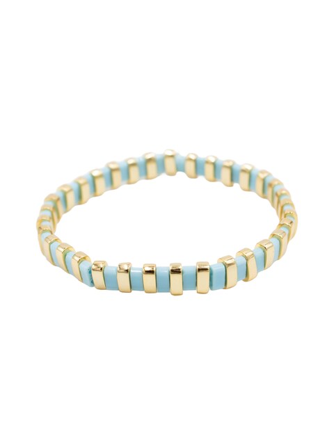 Imagem 0 de Pulseira em Prata Dourada com Pedras Azuis Claras