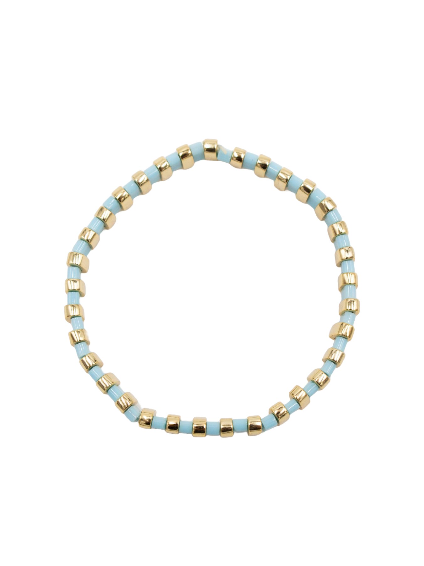 Pulseira em Prata Dourada com Pedras Azuis Claras Azul-2
