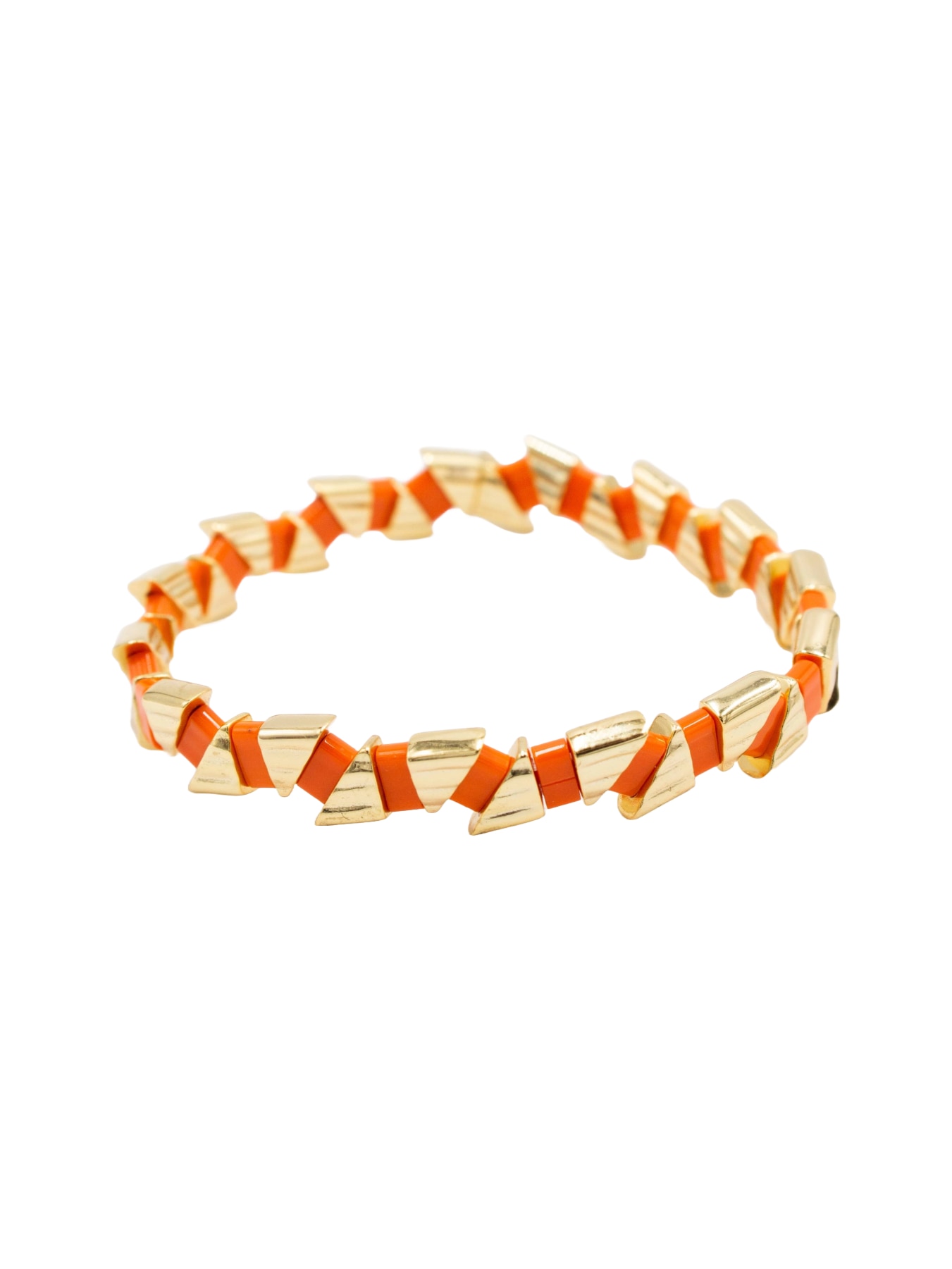 Pulseira em Prata Dourada com Pedras Laranja Laranja-1