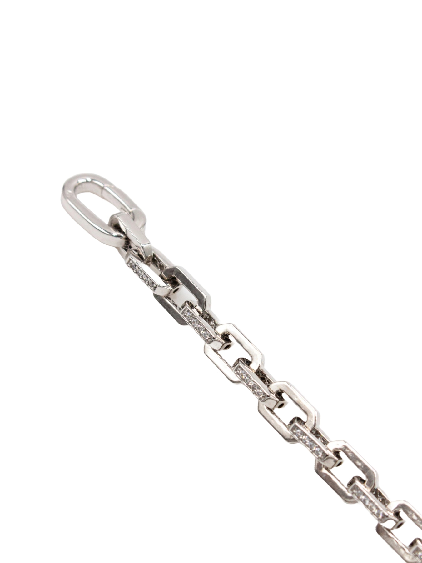 Pulseira Prata Elos Retangulares com Zircónias Branco-3