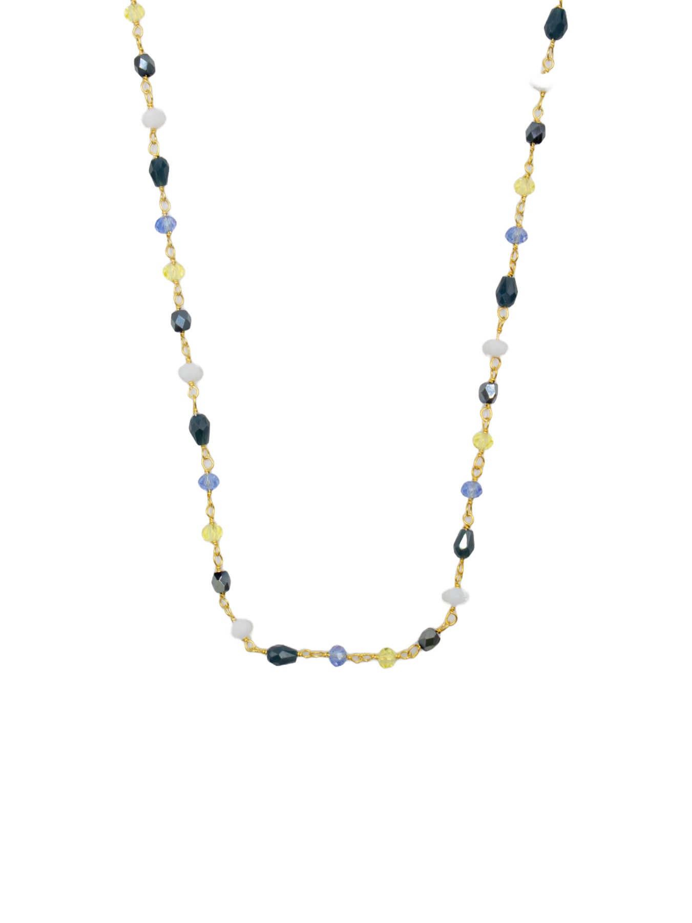 COLAR EM PRATA DOURADA ENFIADO A TERÇO Multicolor-1