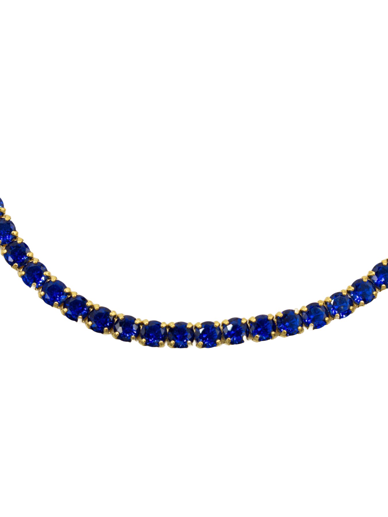 Pulseira em Prata Dourada com Zircões Azuis 2