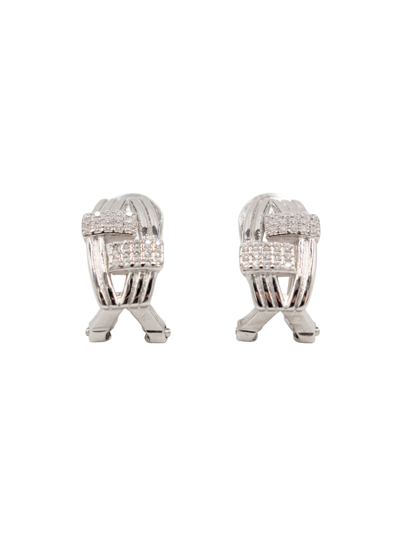 BRINCOS EM PRATA COM ZIRCÓNIAS Branco-2
